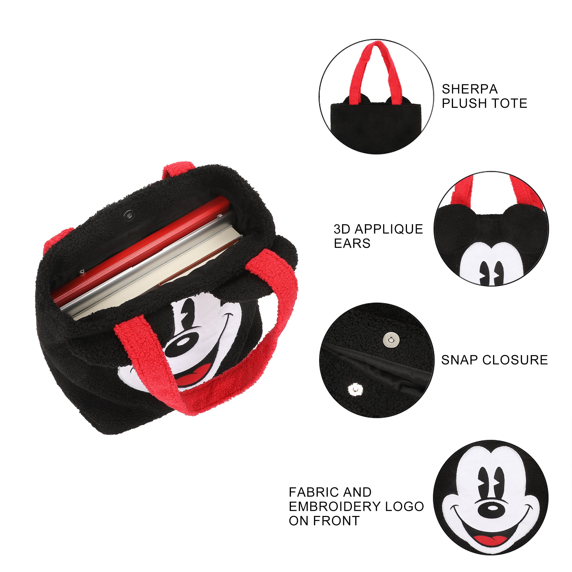 Mickey Mouse Classic Sherpa Women's 12" Tote Bag