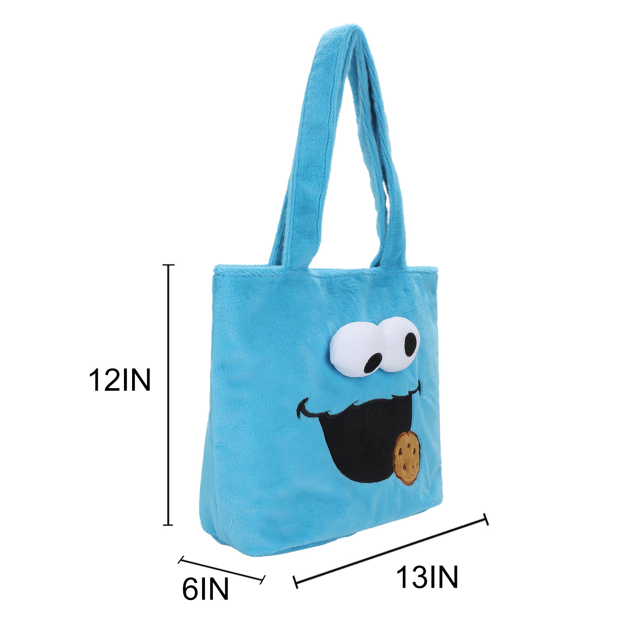 Sesame Street Cookie Monster Fuzzy Tote Bag
