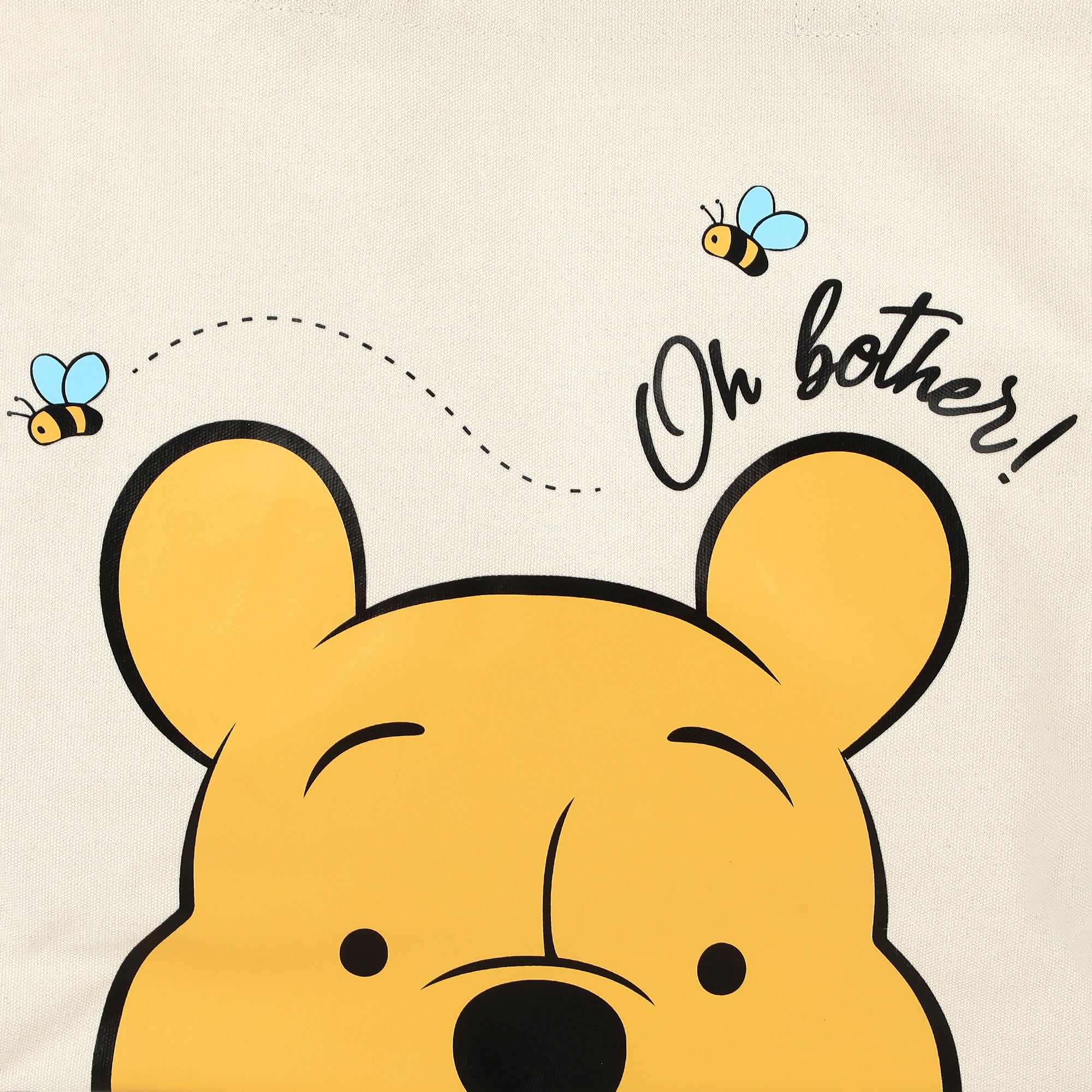 Winnie The Pooh Transfer Print Canvas 15.5" Tote Bag for Women