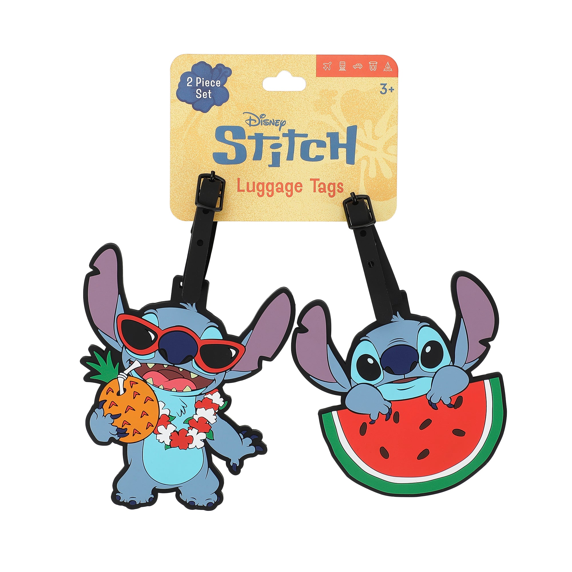 Disney Stitch Tropical Snacks & Sips 2-Pack Luggage Tag Set