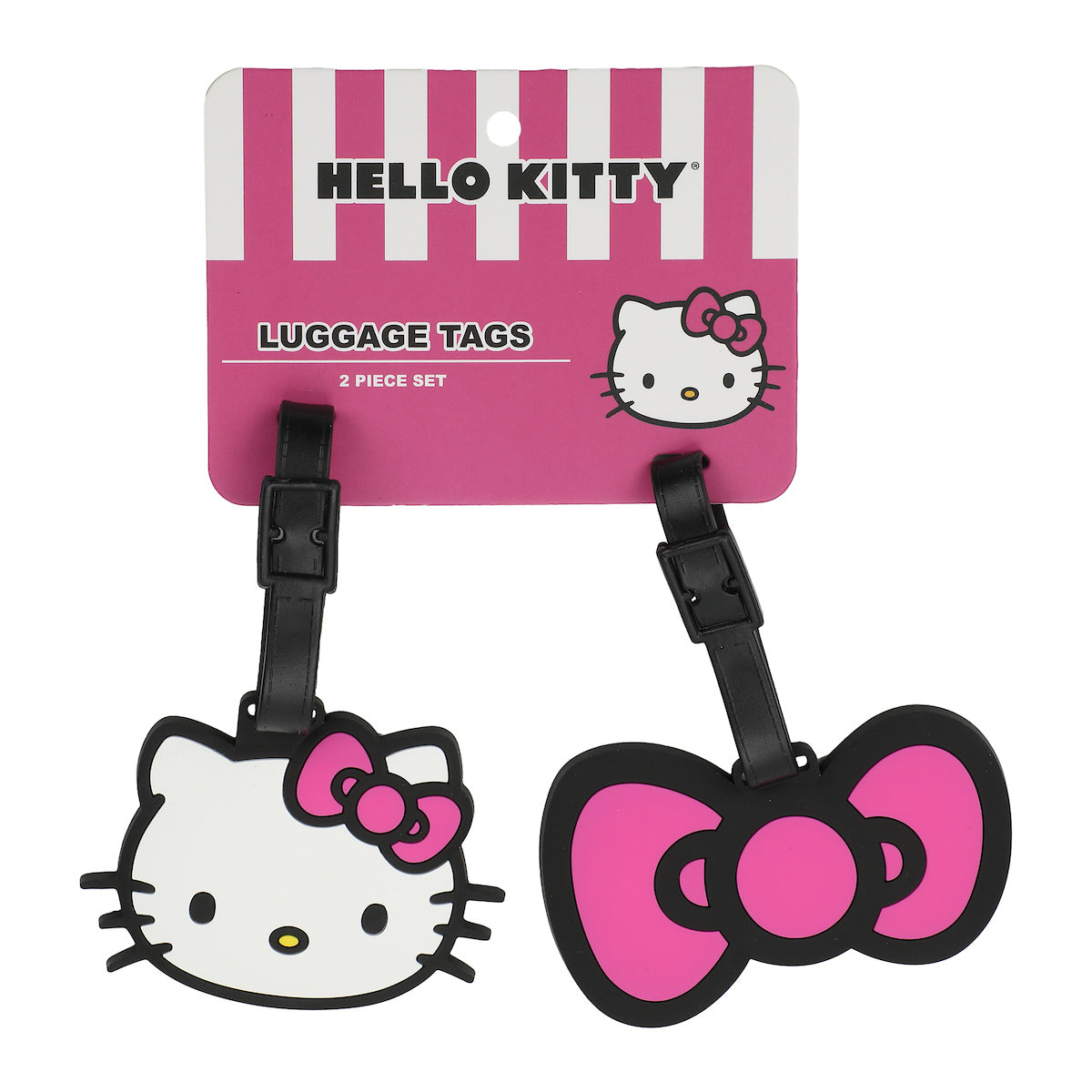 Hello Kitty 2pc Youth Luggage Tag Set - Molded Rubber with Printed ID Card