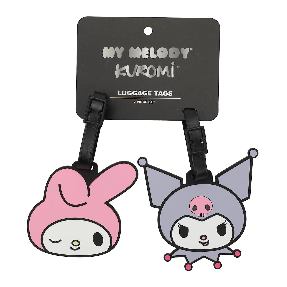 My Melody & Kuromi Luggage Tag 2-Pack - Adorable Travel Companions!
