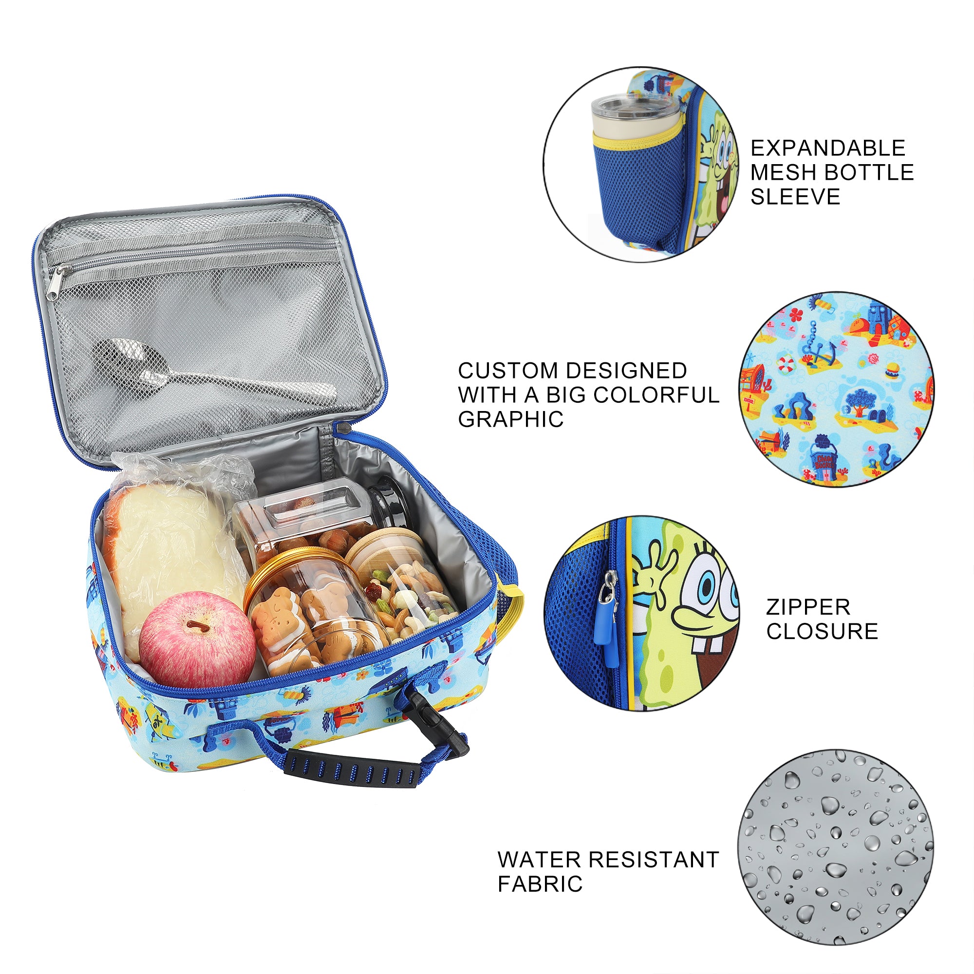 SpongeBob SquarePants "Good Vibes Only" Insulated Lunch Kit