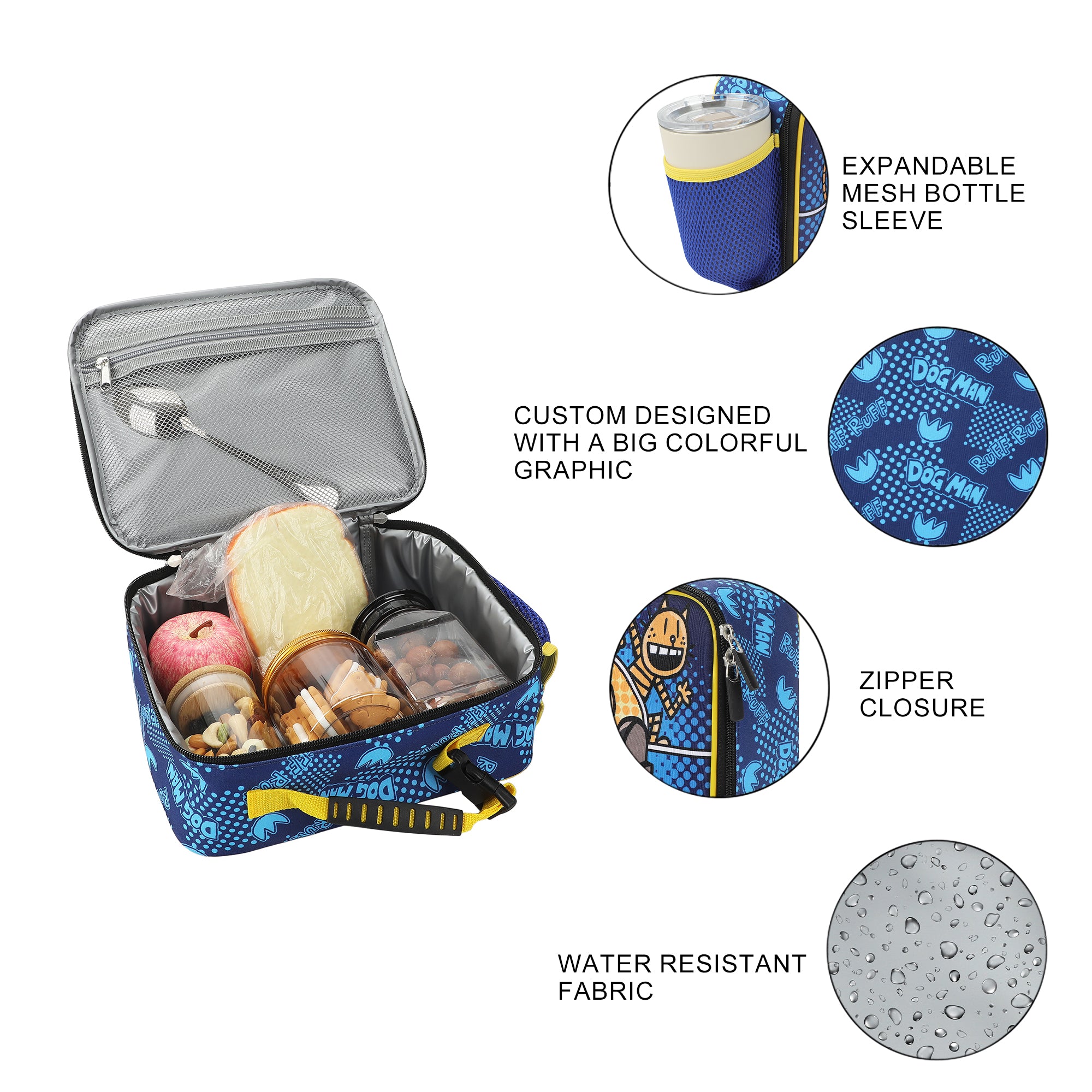 Dog Man In Action Insulated Lunch Kit
