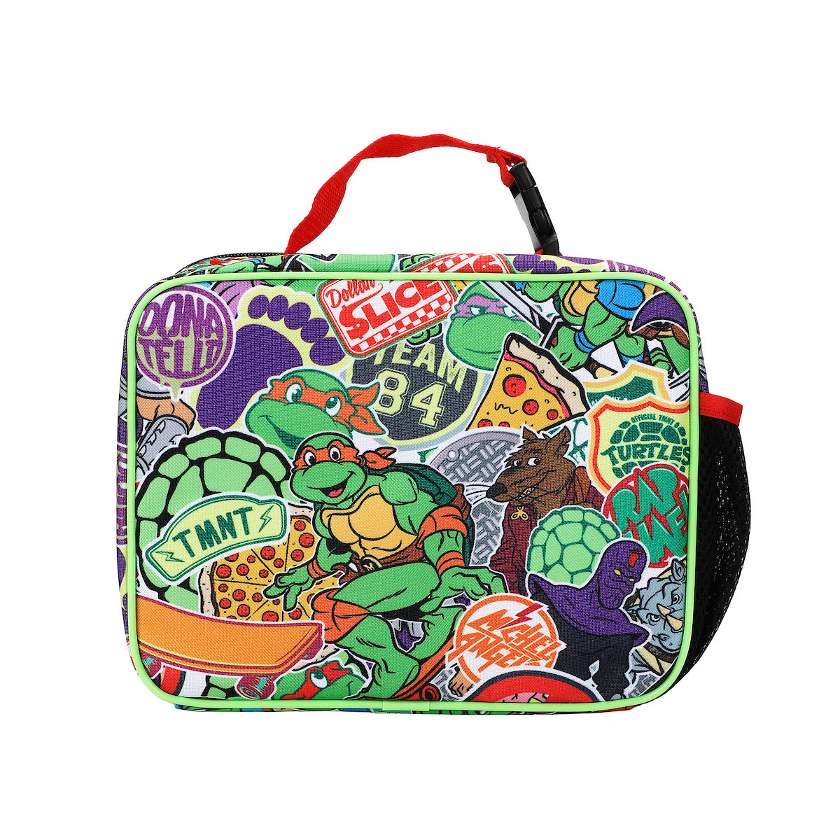 TMNT Classic Retro Cartoon Characters & Icons All-Over Print 8" Lunch Bag