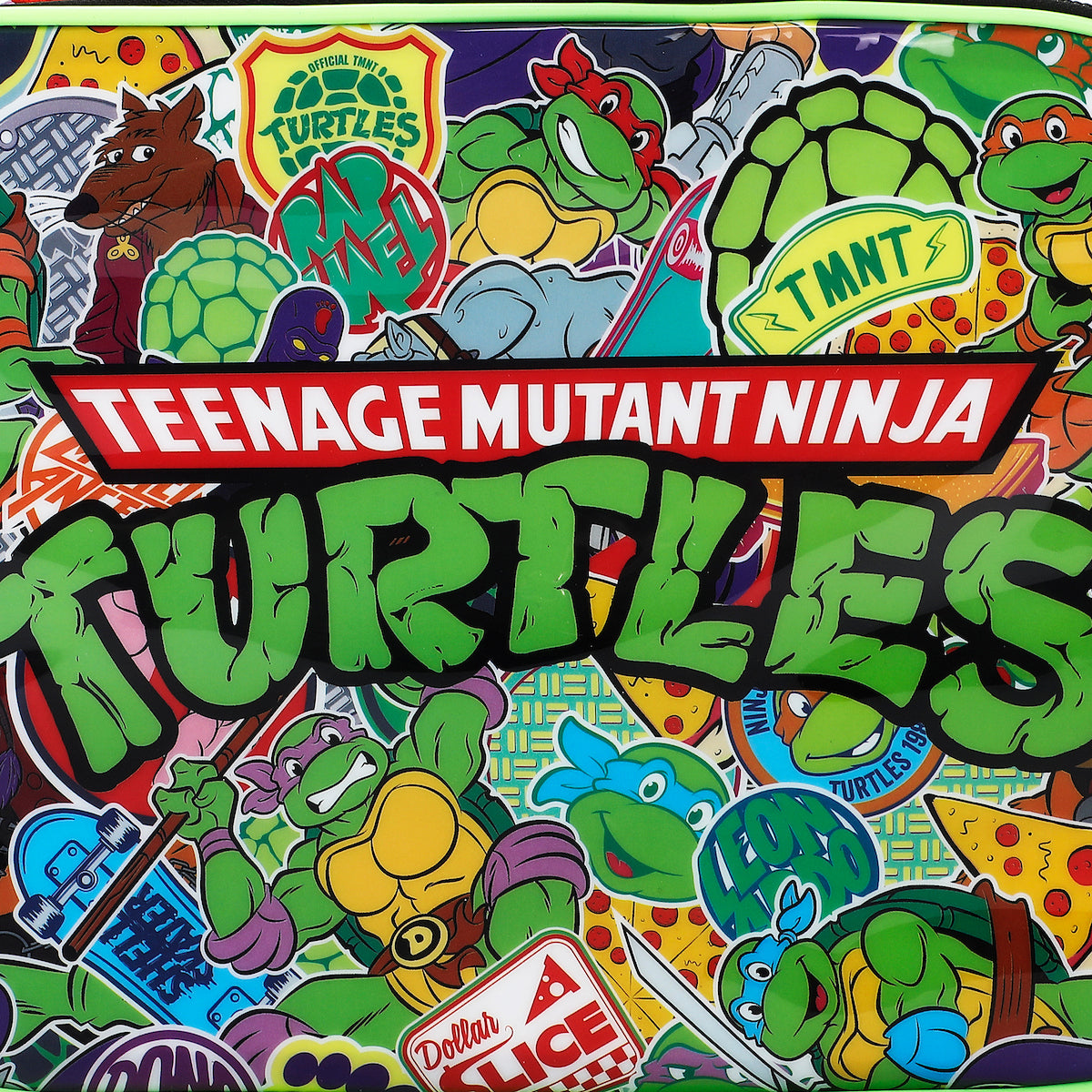 TMNT Classic Retro Cartoon Characters & Icons All-Over Print 8" Lunch Bag