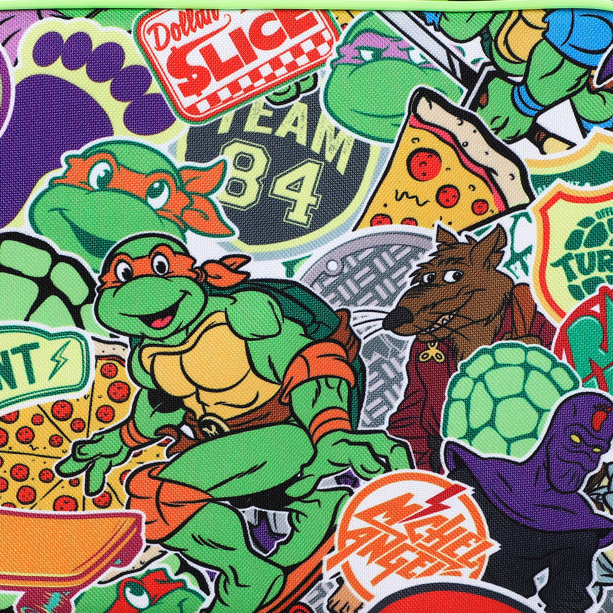 TMNT Classic Retro Cartoon Characters & Icons All-Over Print 8" Lunch Bag