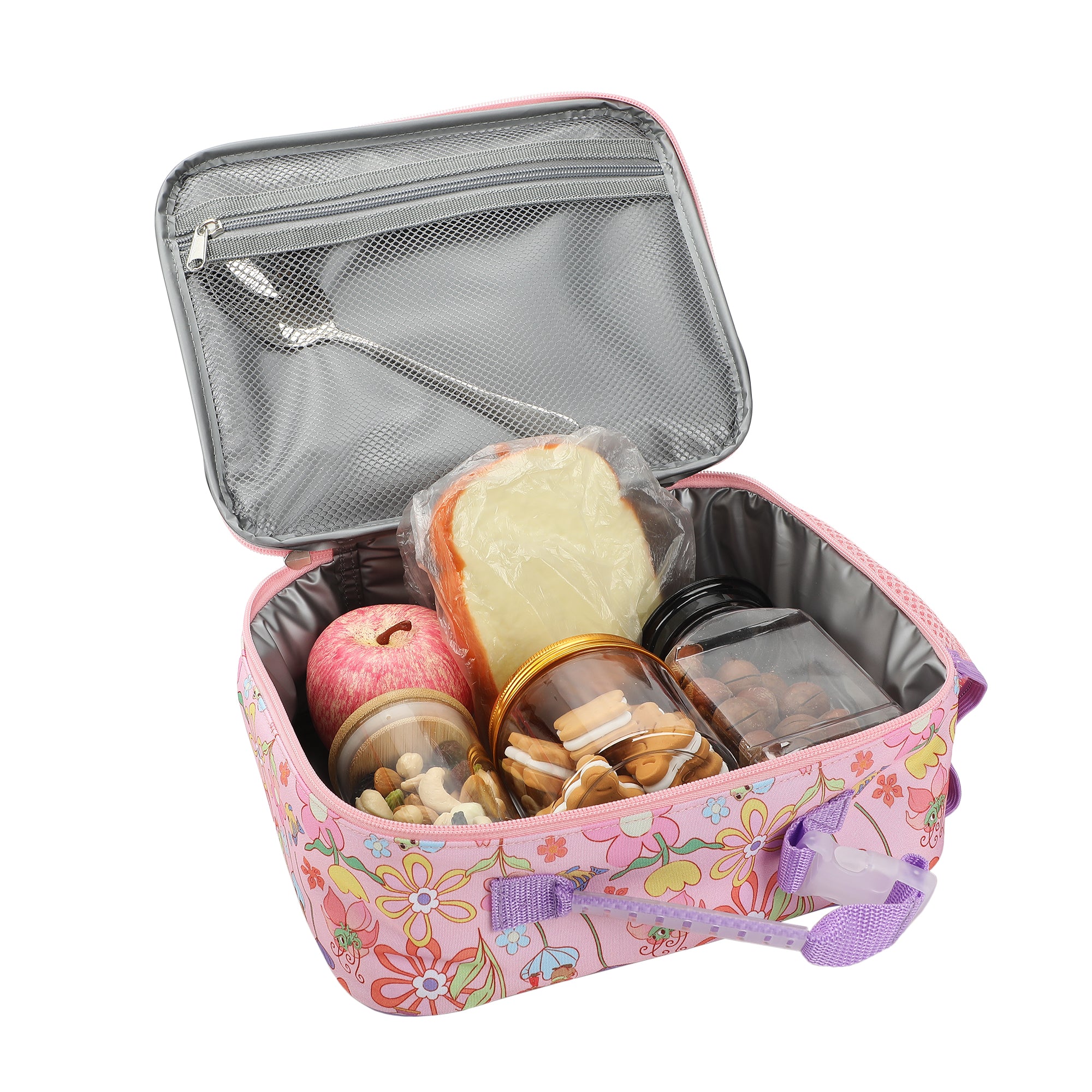 Disney Princess Characters On Floral Print 8" Lunch Kit