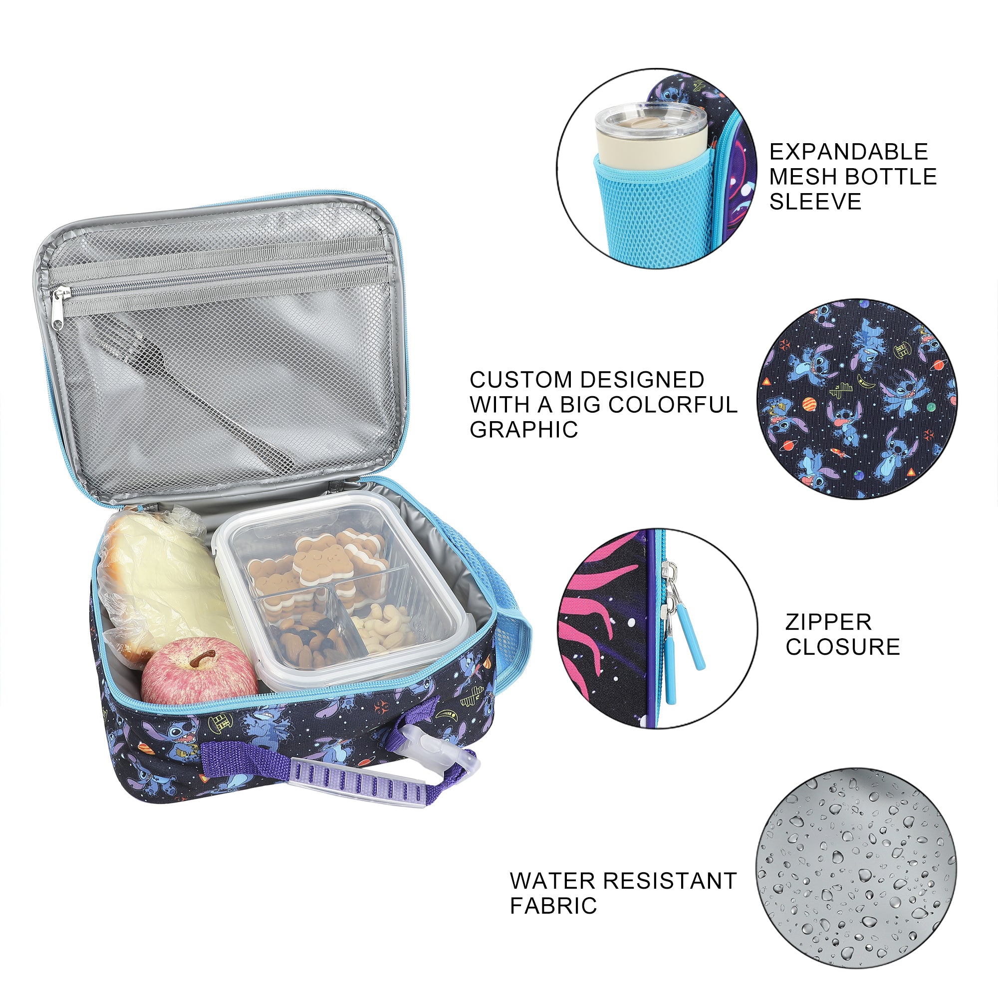 Disney's Stitch Tropical Galaxy Insulated Lunch Kit