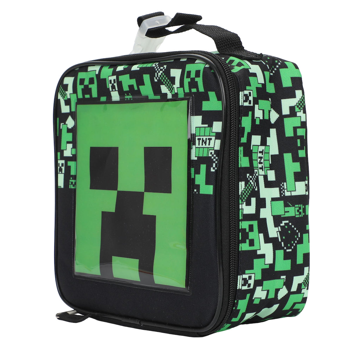 Minecraft Square Insulated Lunchbox with Mesh Side Pocket