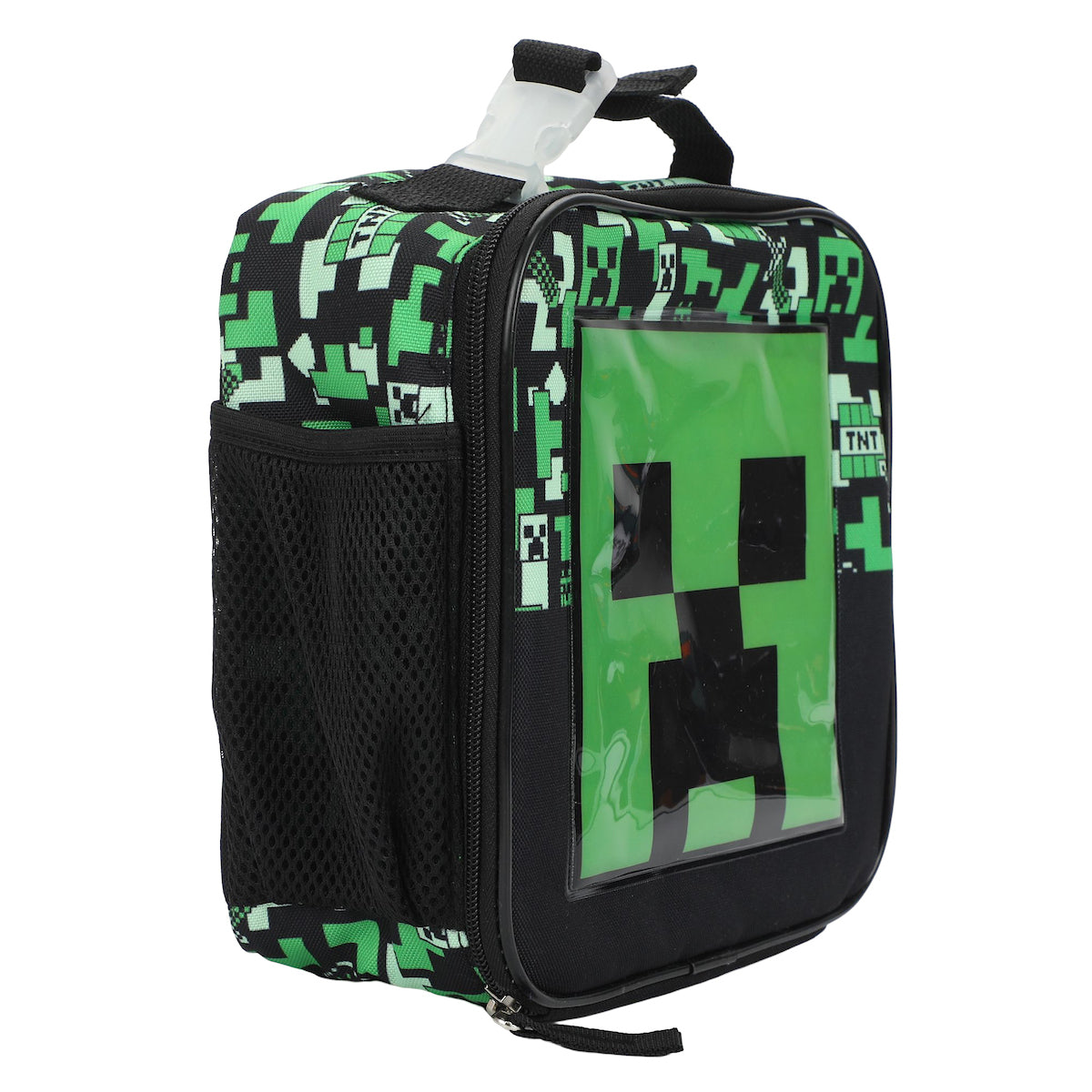 Minecraft Square Insulated Lunchbox with Mesh Side Pocket