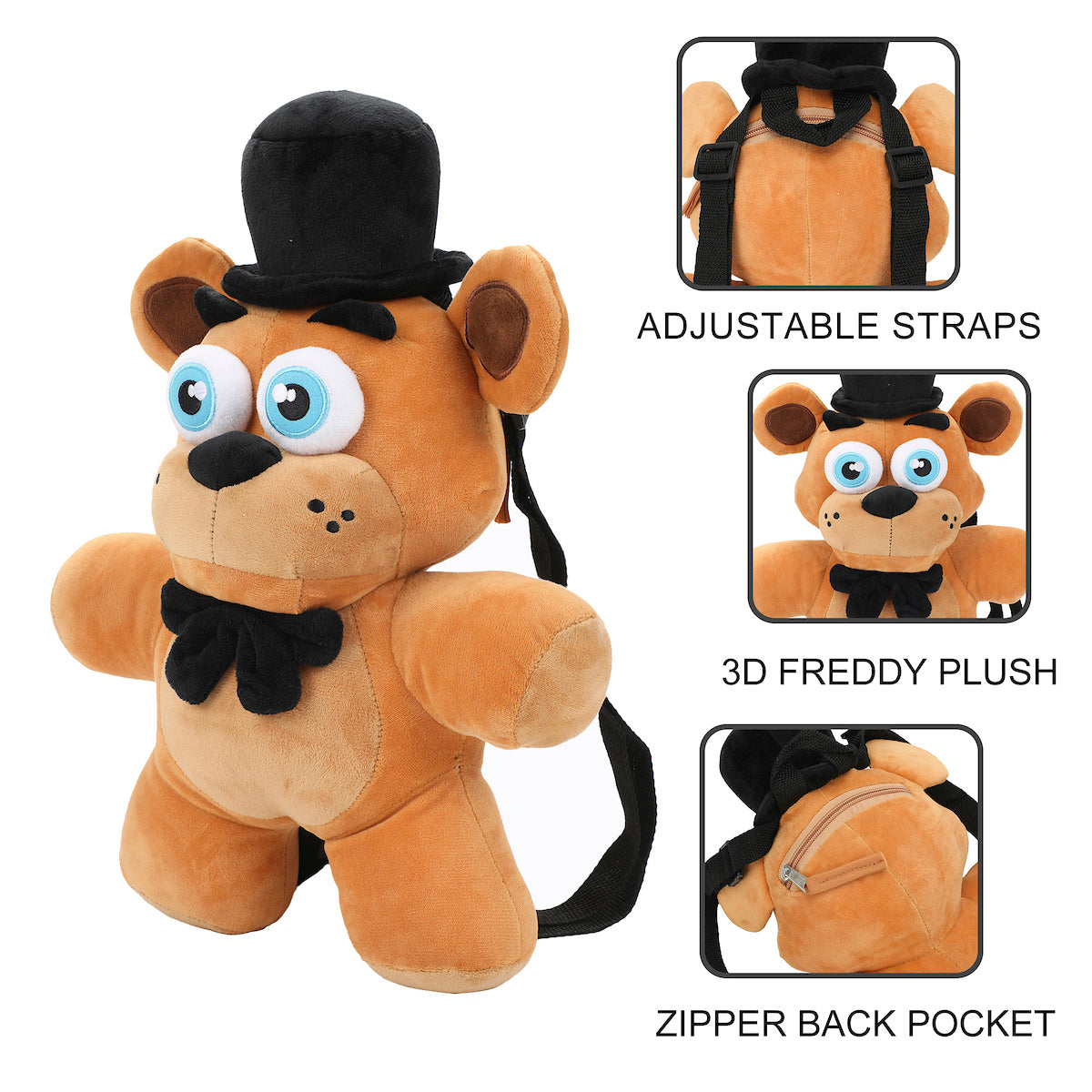 Five Nights At Freddy's Freddy Fazbear Plush Mini Backpack