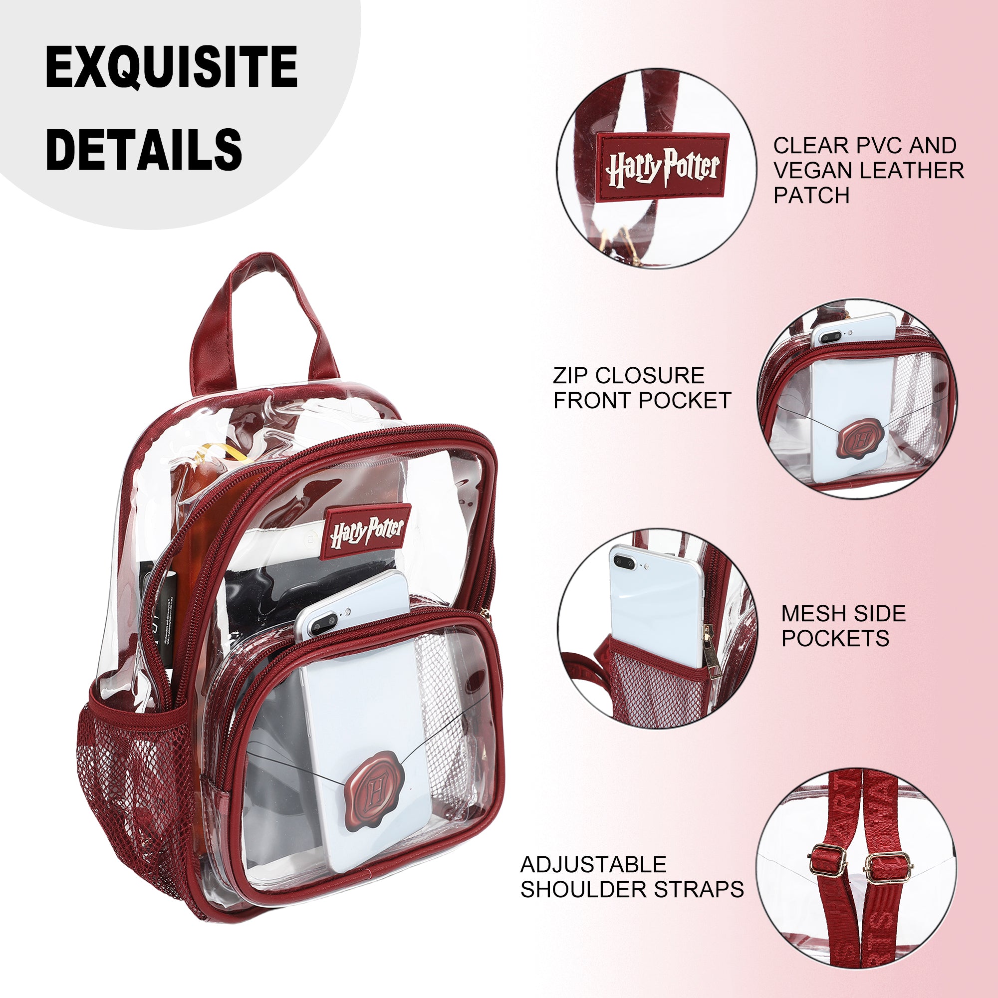 Harry Potter 25 Years of Magic Clear PVC Adult 11" Mini Backpack