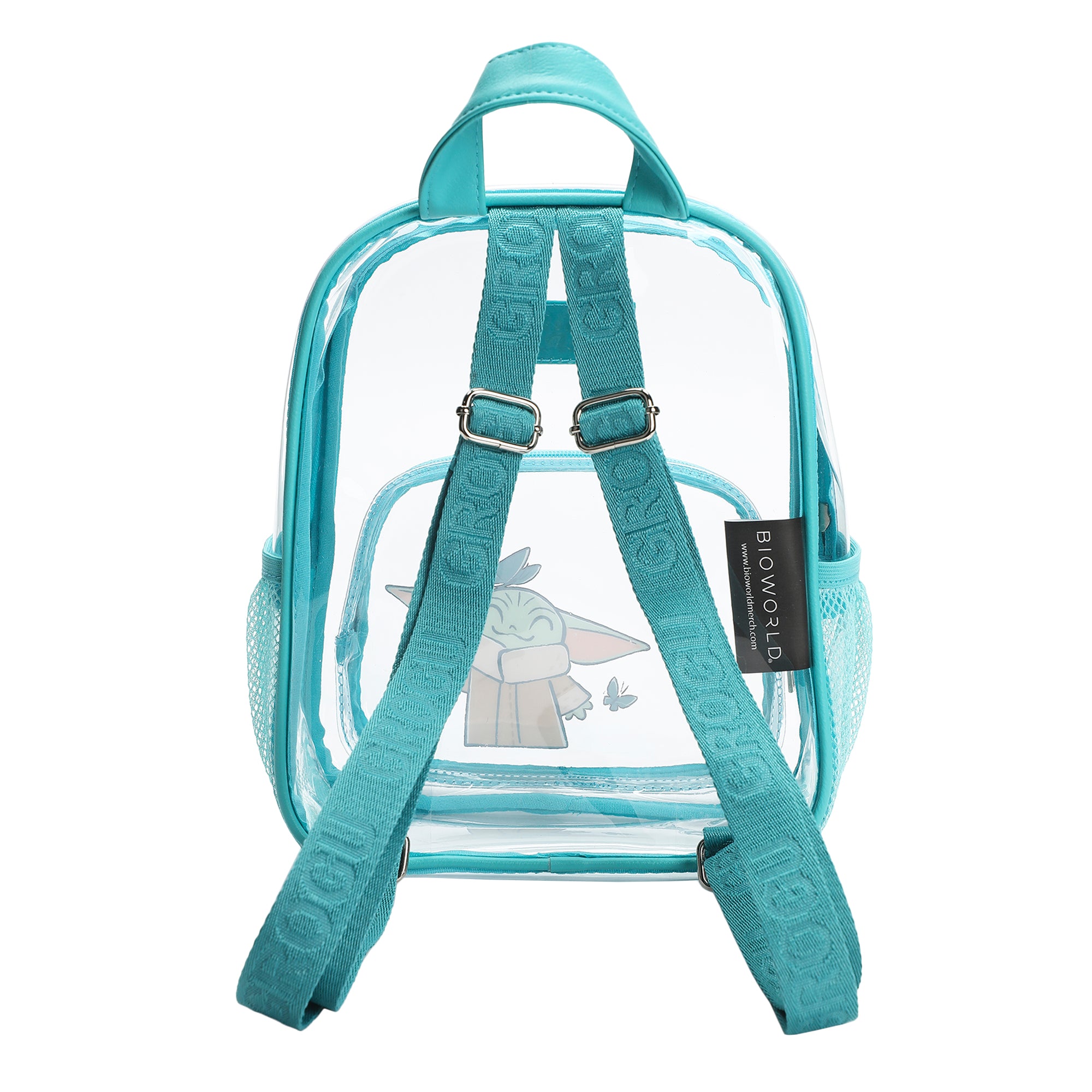 Star Wars The Mandalorian Grogu & Butterflies Clear 10" Adult Mini Backpack