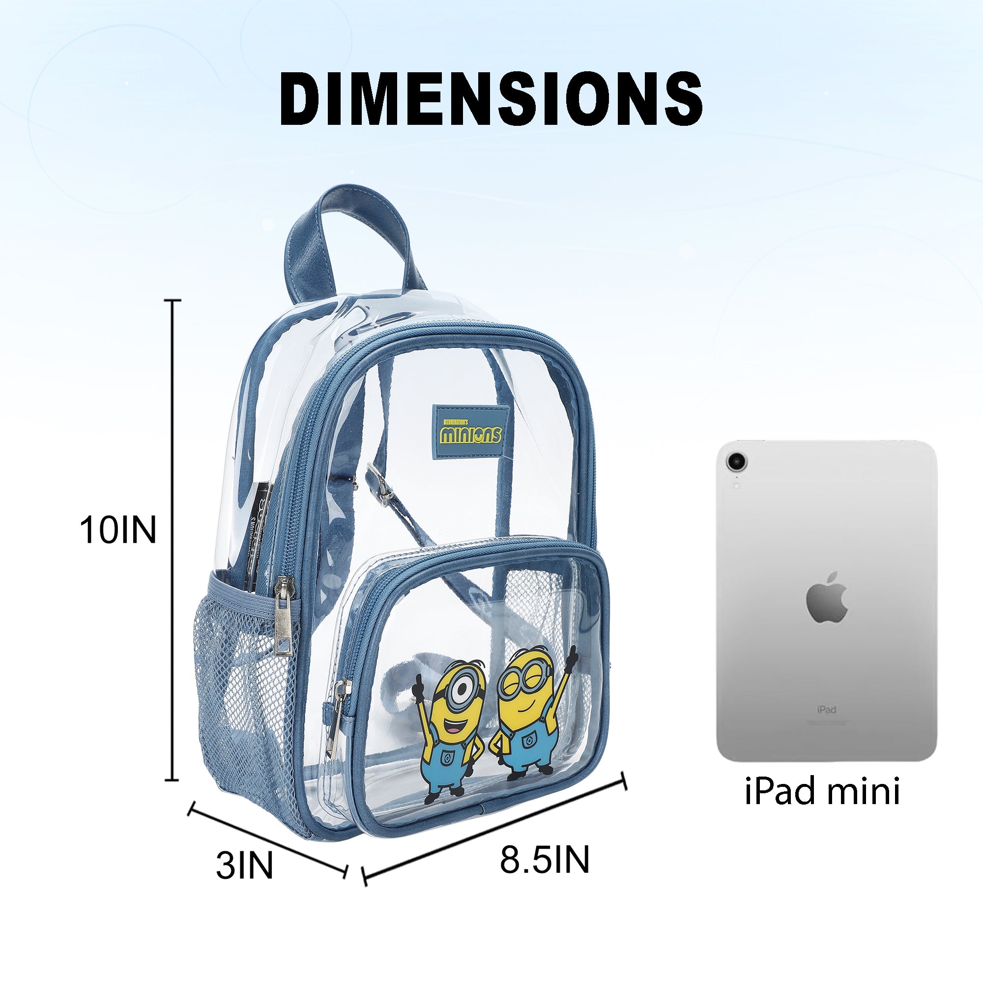 Minions Print Adult 11" Mini Backpack with Mesh Pockets