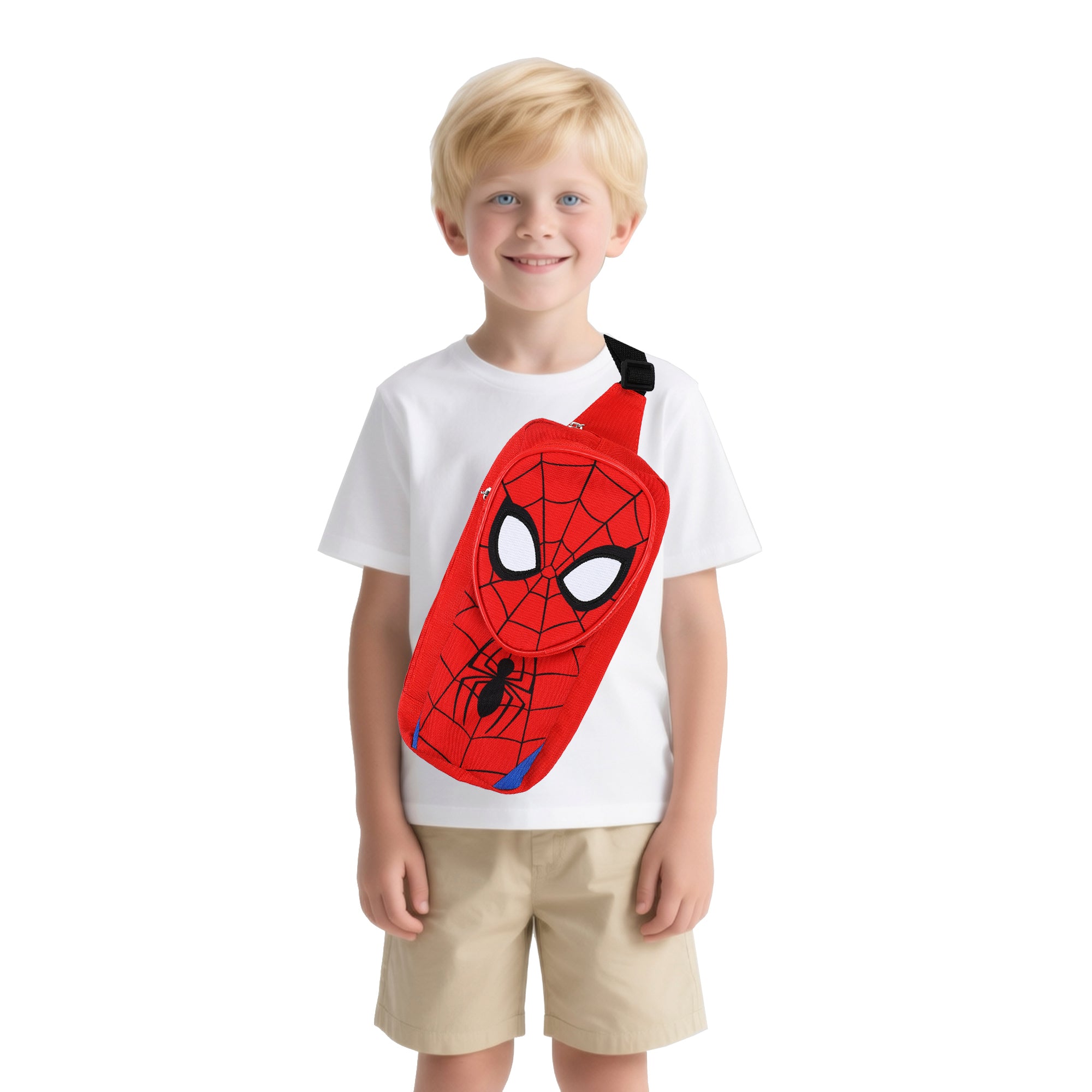 Spider-Man 3D Character Crossbody Sling Bag With Adjustable Strap