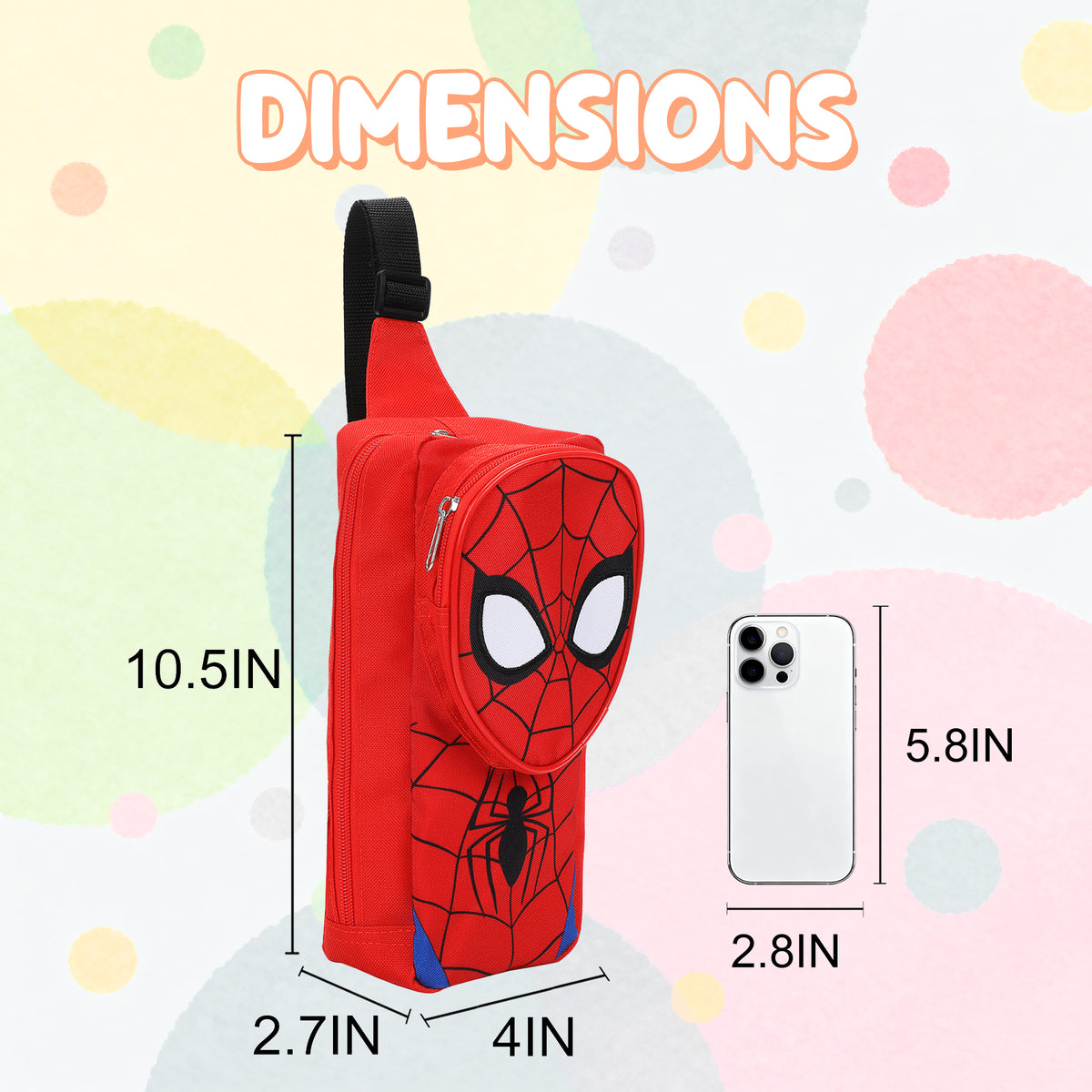 Spider-Man 3D Character Crossbody Sling Bag With Adjustable Strap