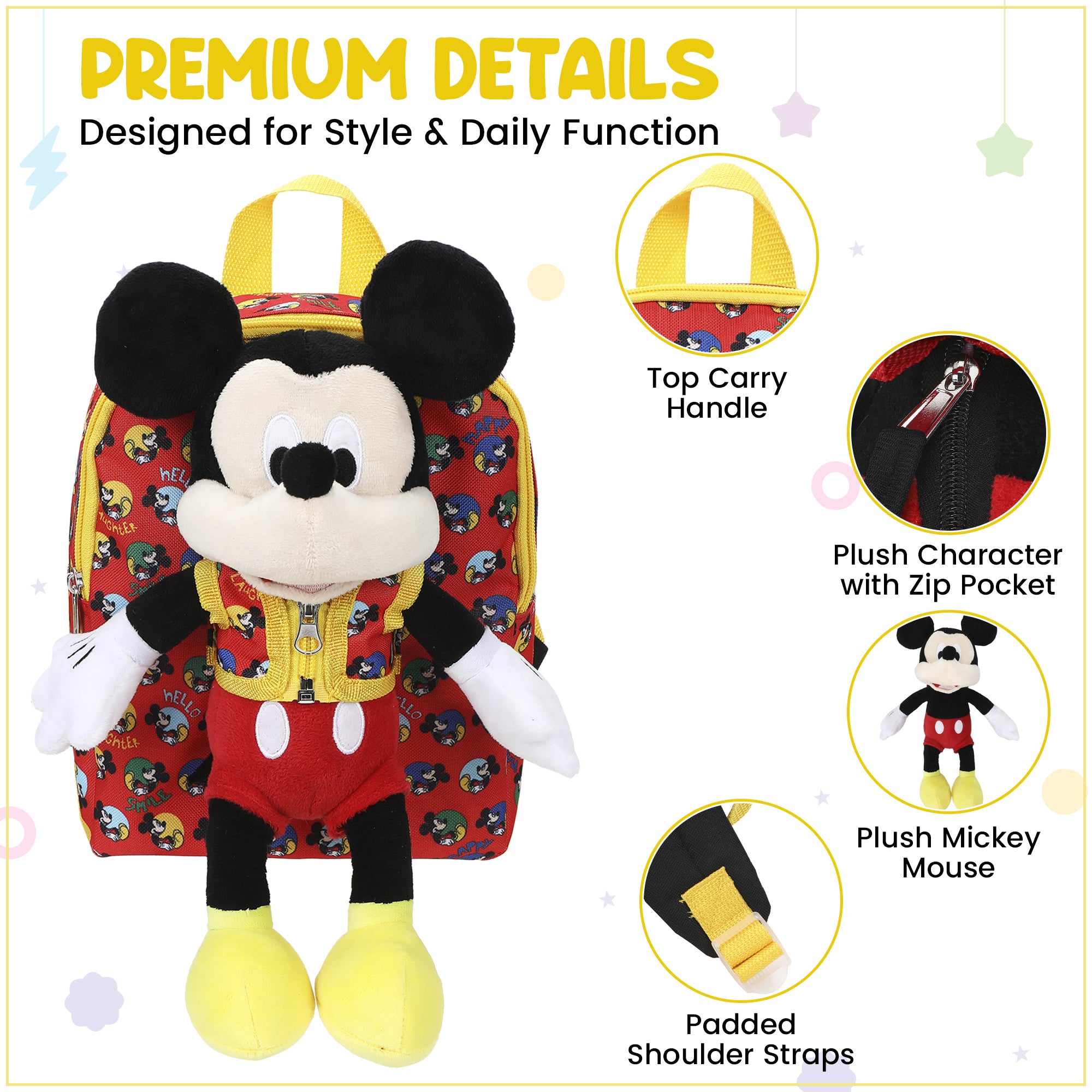 Disney Mickey Mouse Preschool Plush Mickey & 10" Backpack