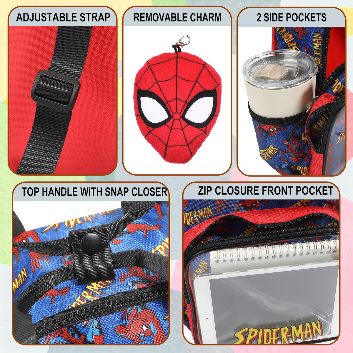 Spider-Man Classic Mini Backpack With Plush Dangle For Kids