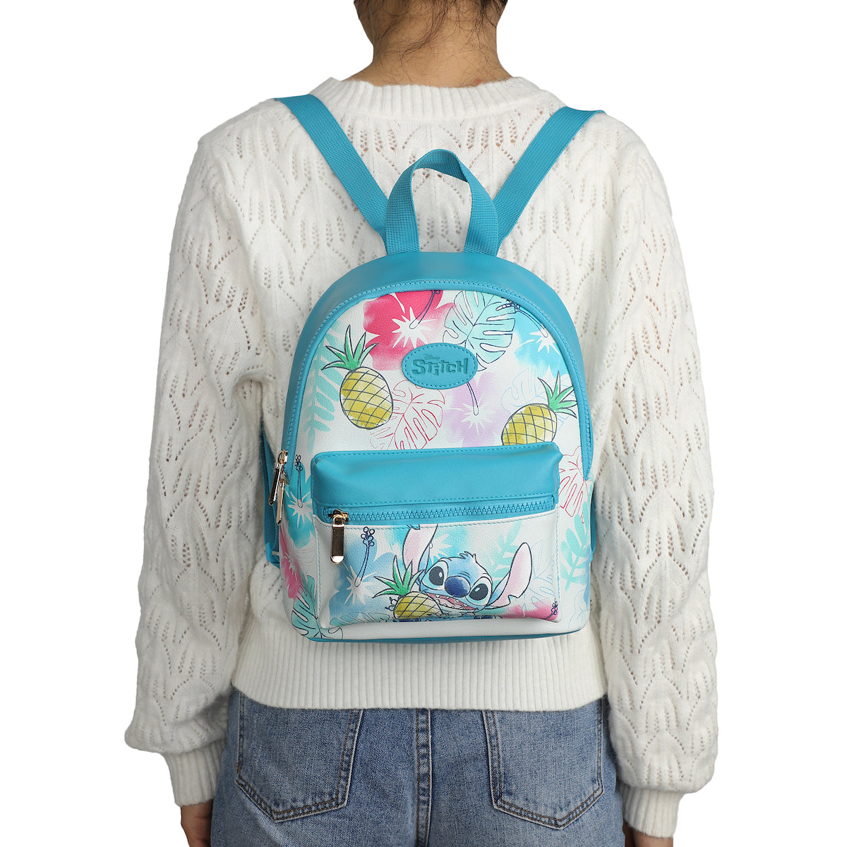 Lilo & Stitch Stitch With Pineapple Faux Leather 11.5" Mini Backpack