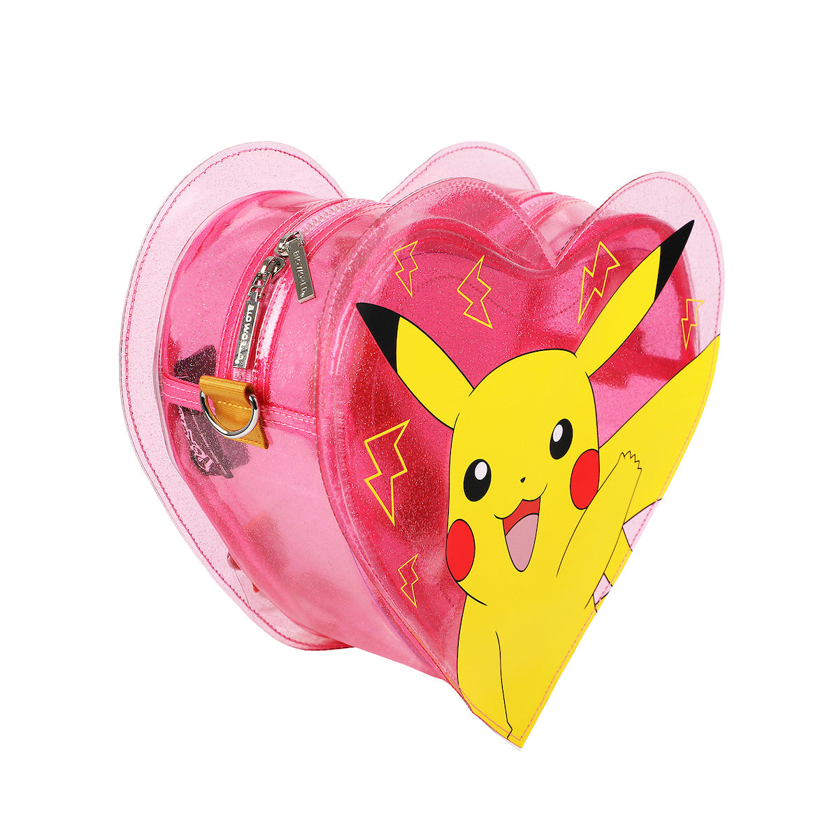Pokemon Pikachu 10.5 Heart-Shaped Clear Pink Backpack