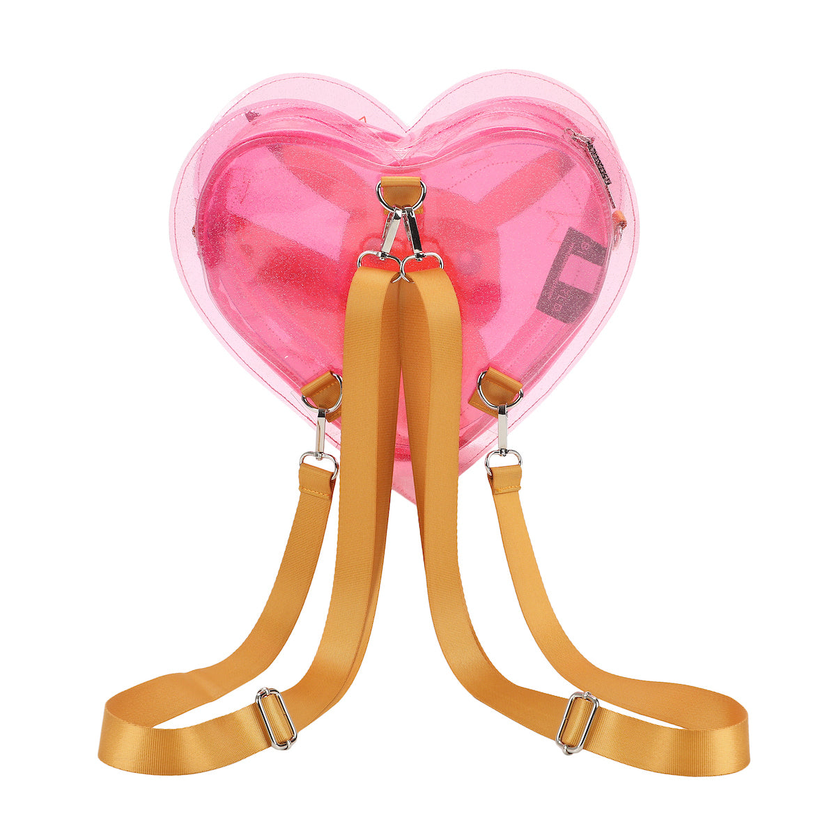 Pokemon Pikachu 10.5 Heart-Shaped Clear Pink Backpack
