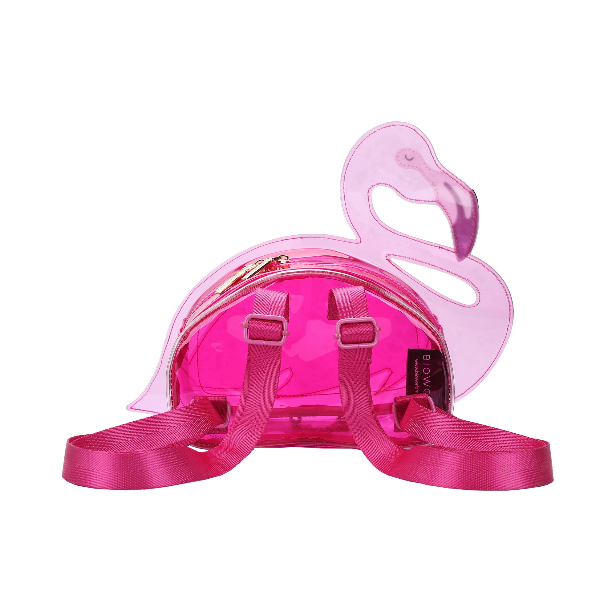 Bioworld Pink Flamingo 13.5-Inch Clear Mini Backpack