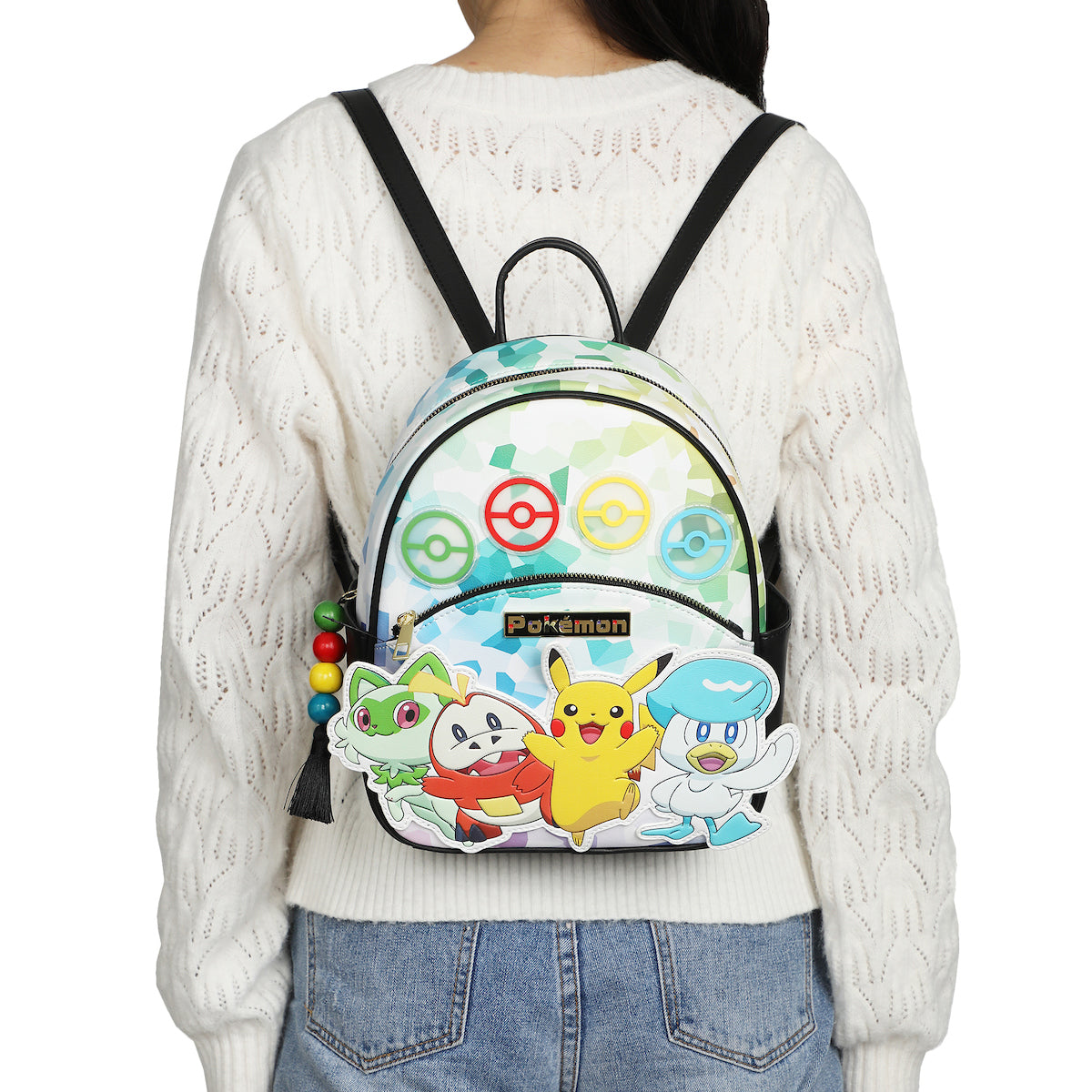 Pokemon Sprigatito Fuecoco Pikachu & Quaxly 11.5 Tie-Dye Mini Backpack