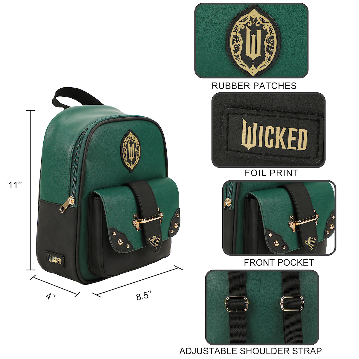 Wicked Emerald City Green 10" Mini Backpack