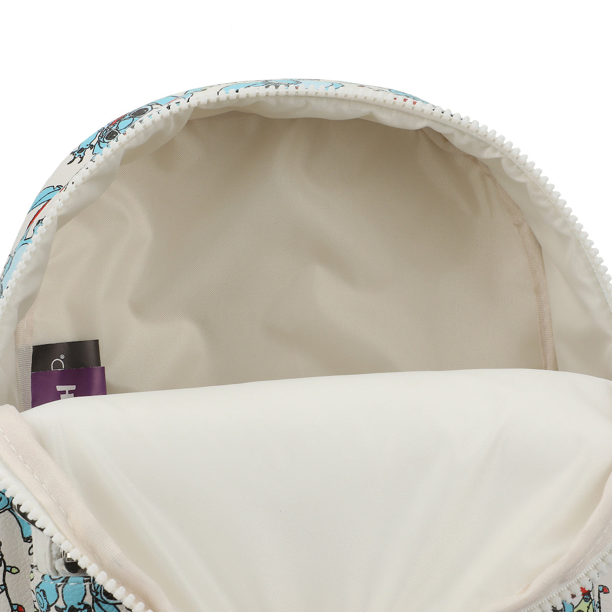 Disney Stitch Santa Stitch All-Over Print White Faux Leather 10.6" Mini Backpack