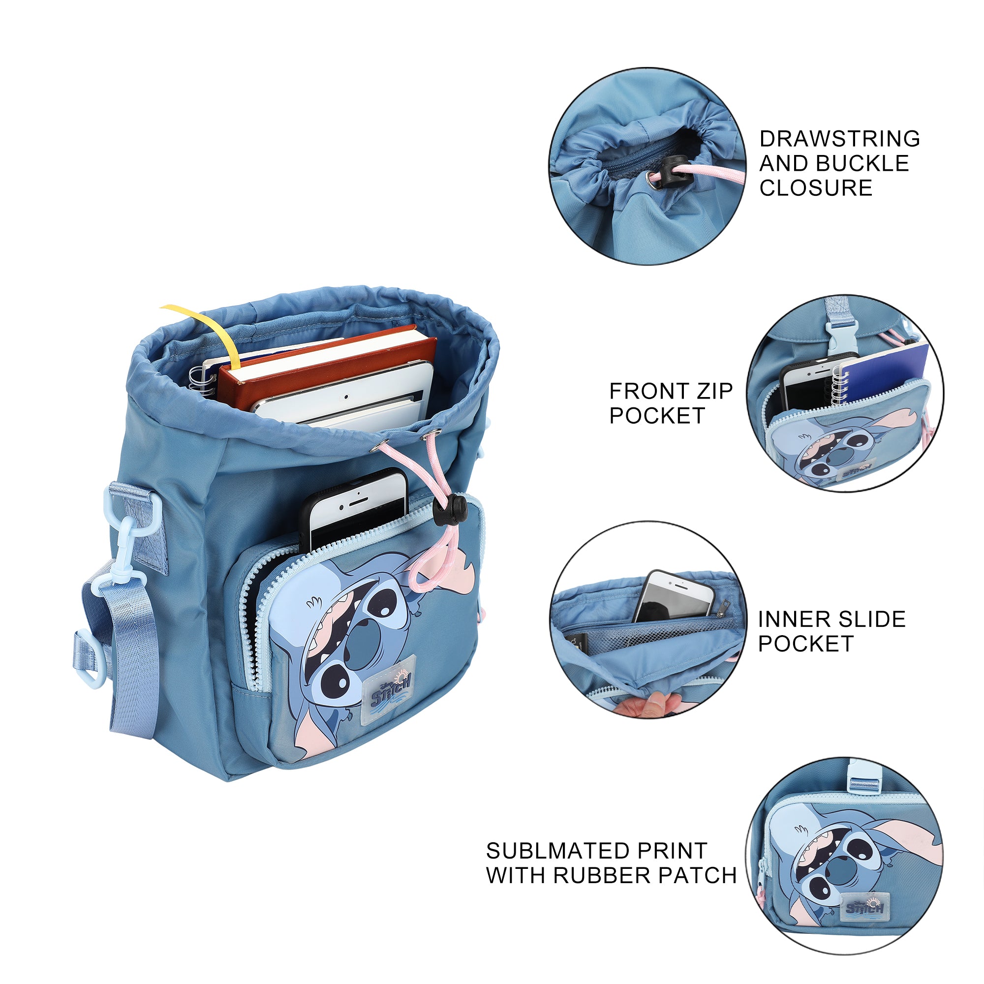 Lilo & Stitch Upside-Down Stitch Blue 8" Mini Backpack