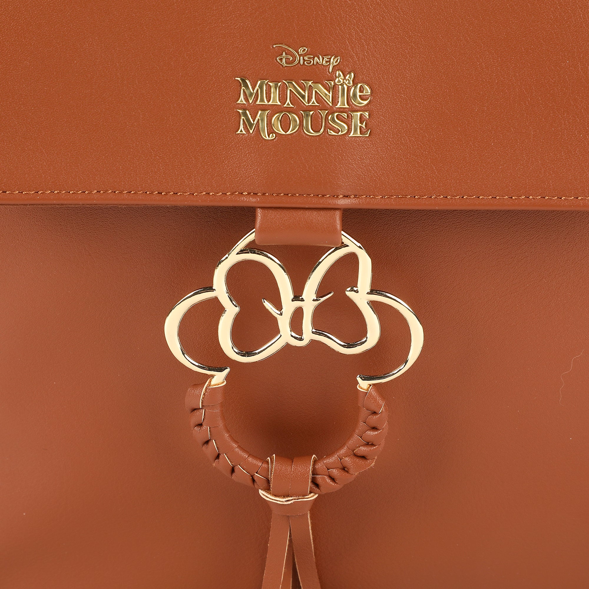 Disney Minnie Mouse Classic Faux Leather Mini Backpack with Bow Accent and Polka Dot Lining