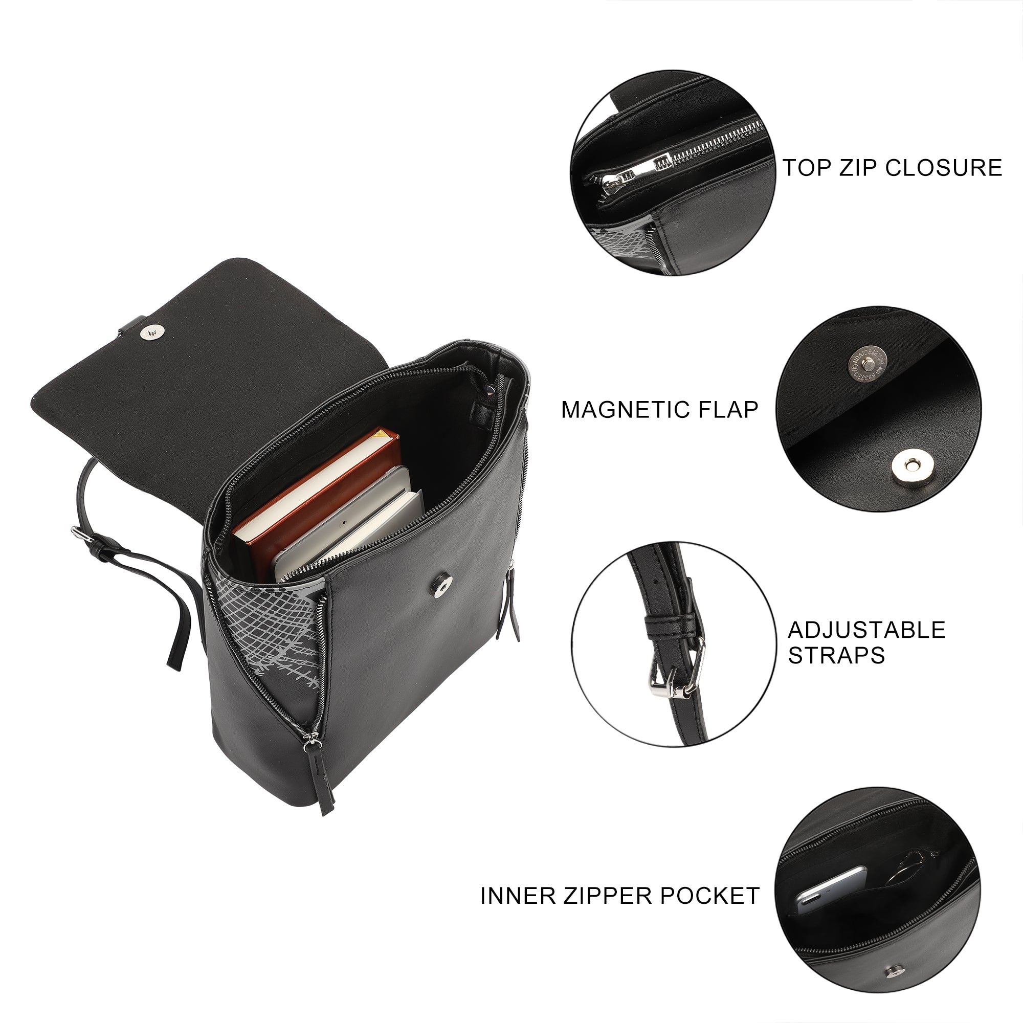 Disney The Nightmare Before Christmas Faux Leather Mini Backpack with Jack Skellington Design