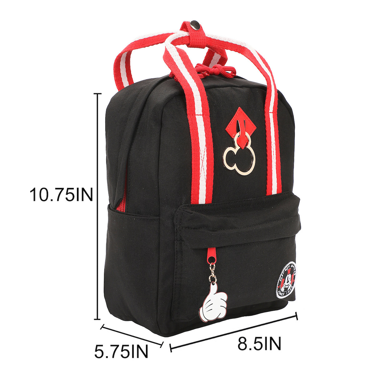 Disney Mickey Mouse Logo Cotton Canvas Women's Black Mini Backpack