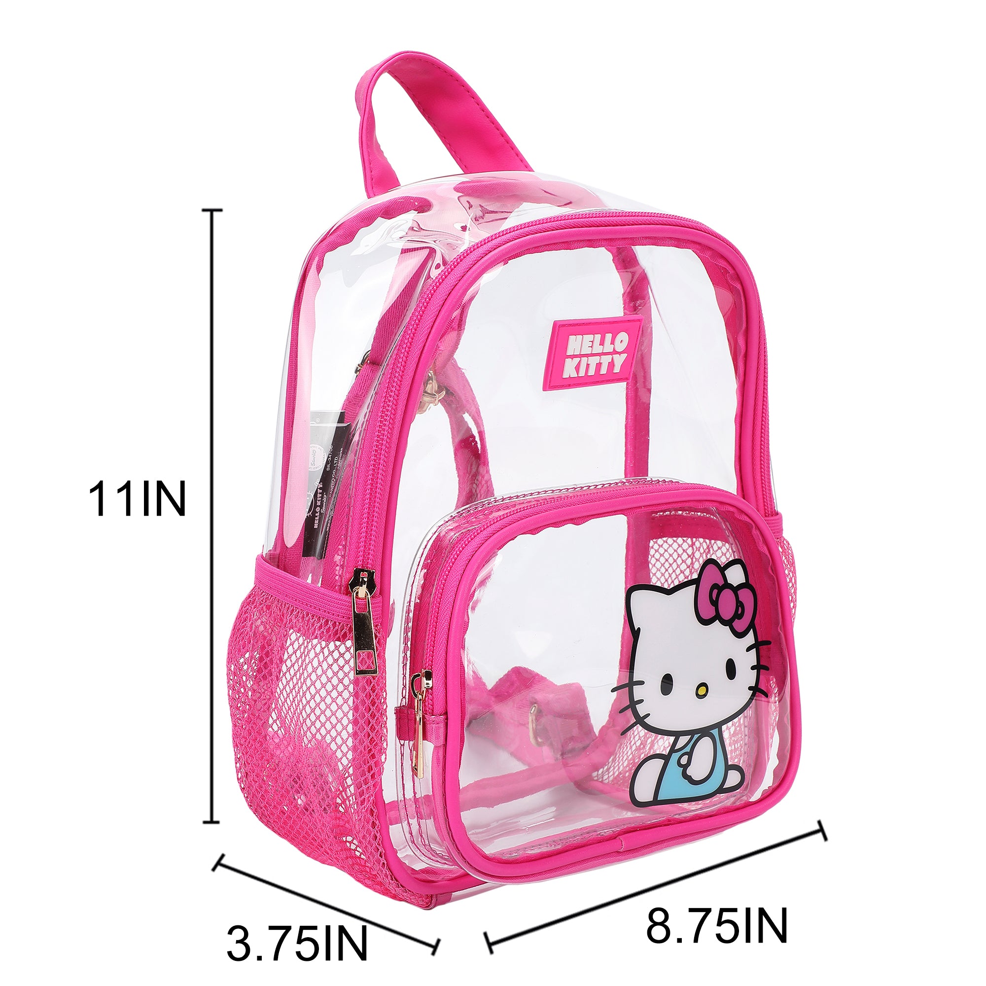 Hello Kitty Sitting Character Adult 11" Clear Mini Backpack