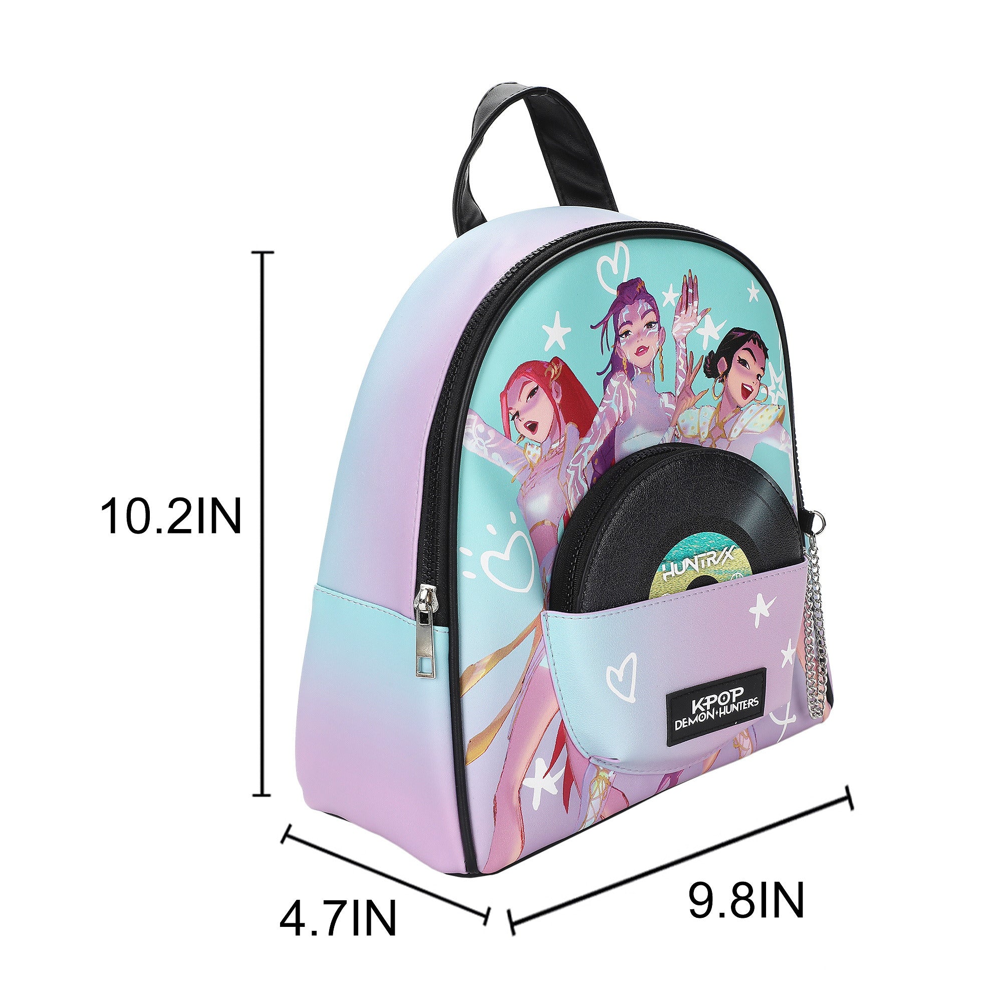 KPop Demon Hunters Iridescent Women's 10.2" Mini Backpack with Coin Purse