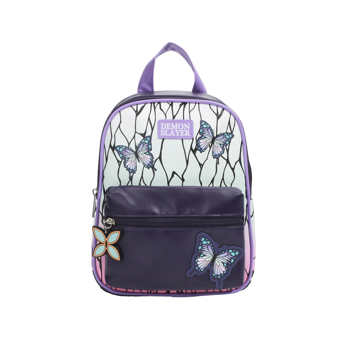 Demon Slayer Shinobu Inspired with Butterfly PU Appliques Women's 11" Mini Backpacks