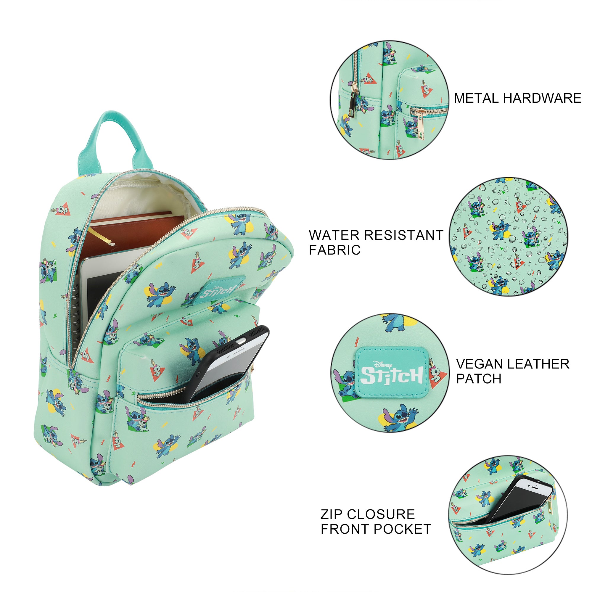 Disney's Stitch And Scrump All-Over Print 10.5" Mini Backpack