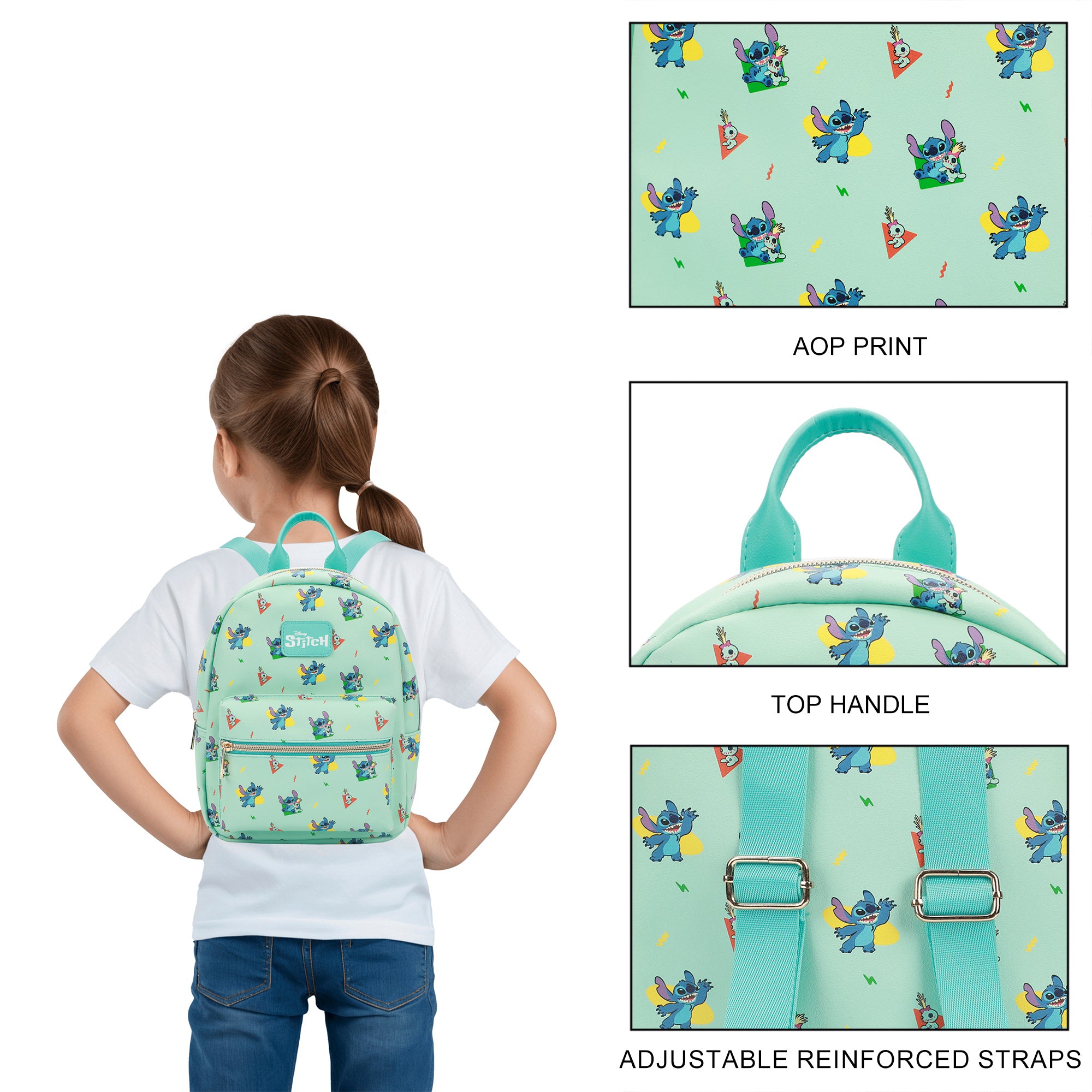 Disney's Stitch And Scrump All-Over Print 10.5" Mini Backpack