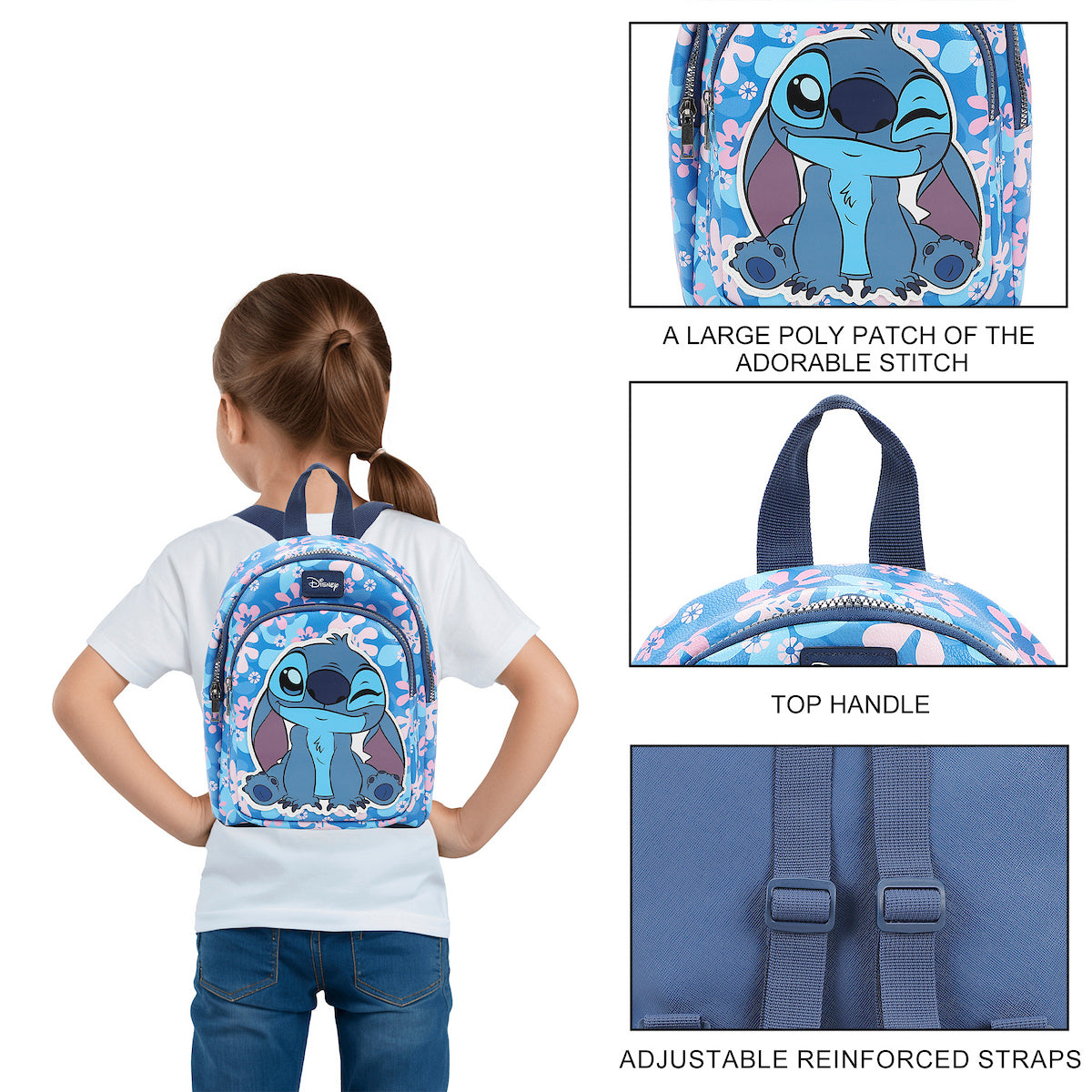 Disney Lilo & Stitch Printed AOP Character Girls 10.5" Mini Backpack
