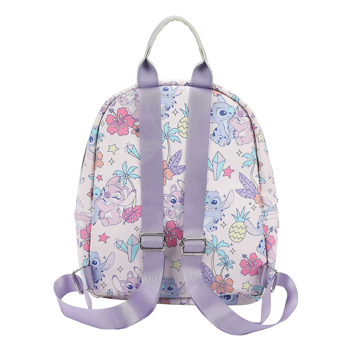 Disney Tropical Stitch And Angel Pink All-Over Print 11.5" Mini Backpack