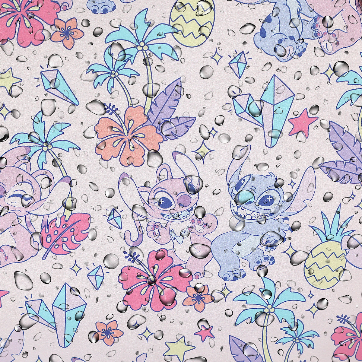 Disney Tropical Stitch And Angel Pink All-Over Print 11.5" Mini Backpack