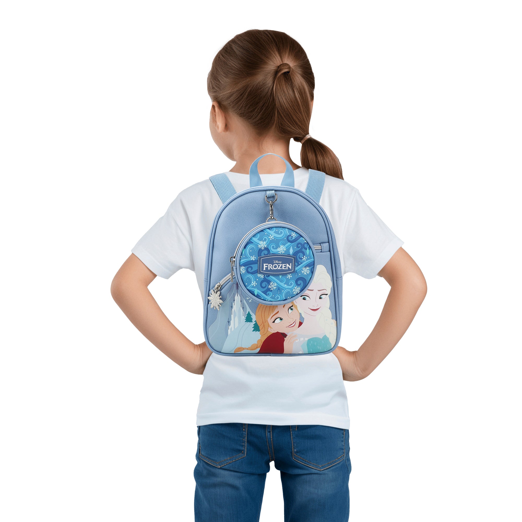 Disney Frozen Elsa & Anna Ice Palace Blue 10.5" Mini PU Backpack for girls