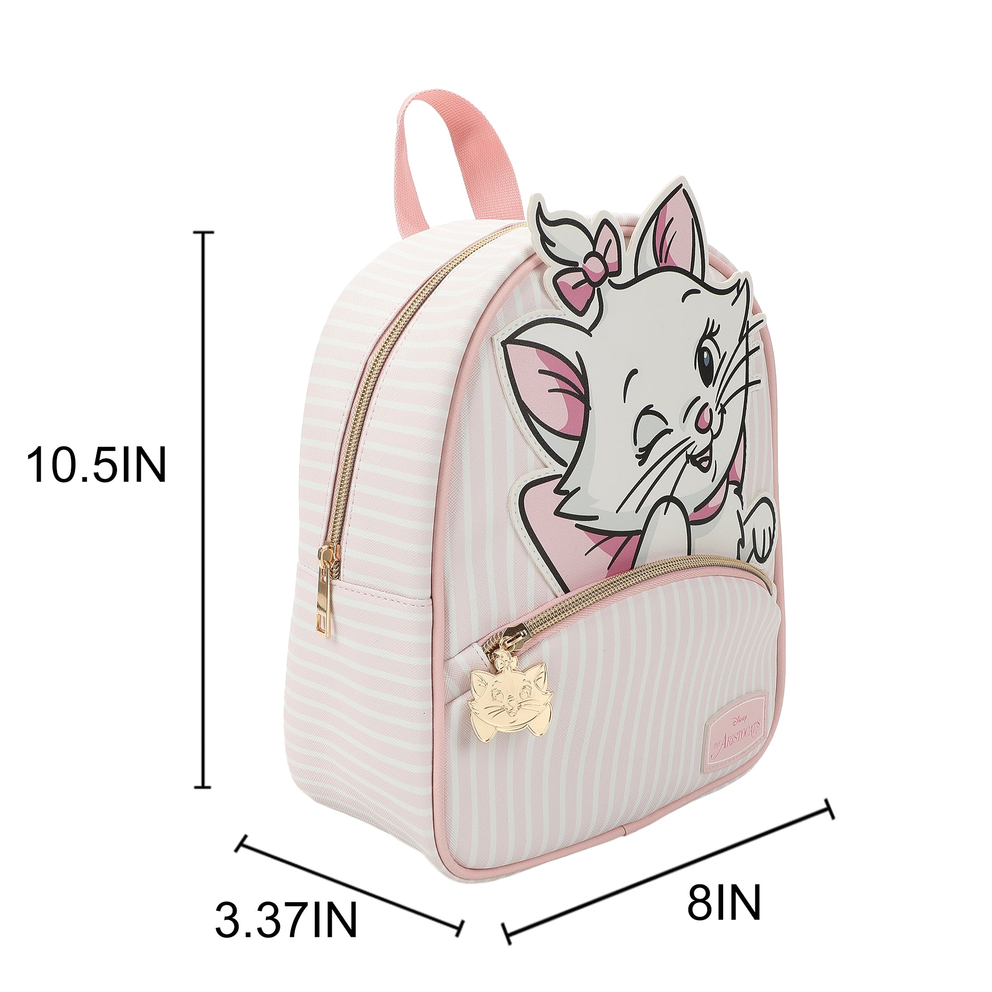 Disney Aristocats Marie Winking Pink & White 10.5" Mini PU Backpack