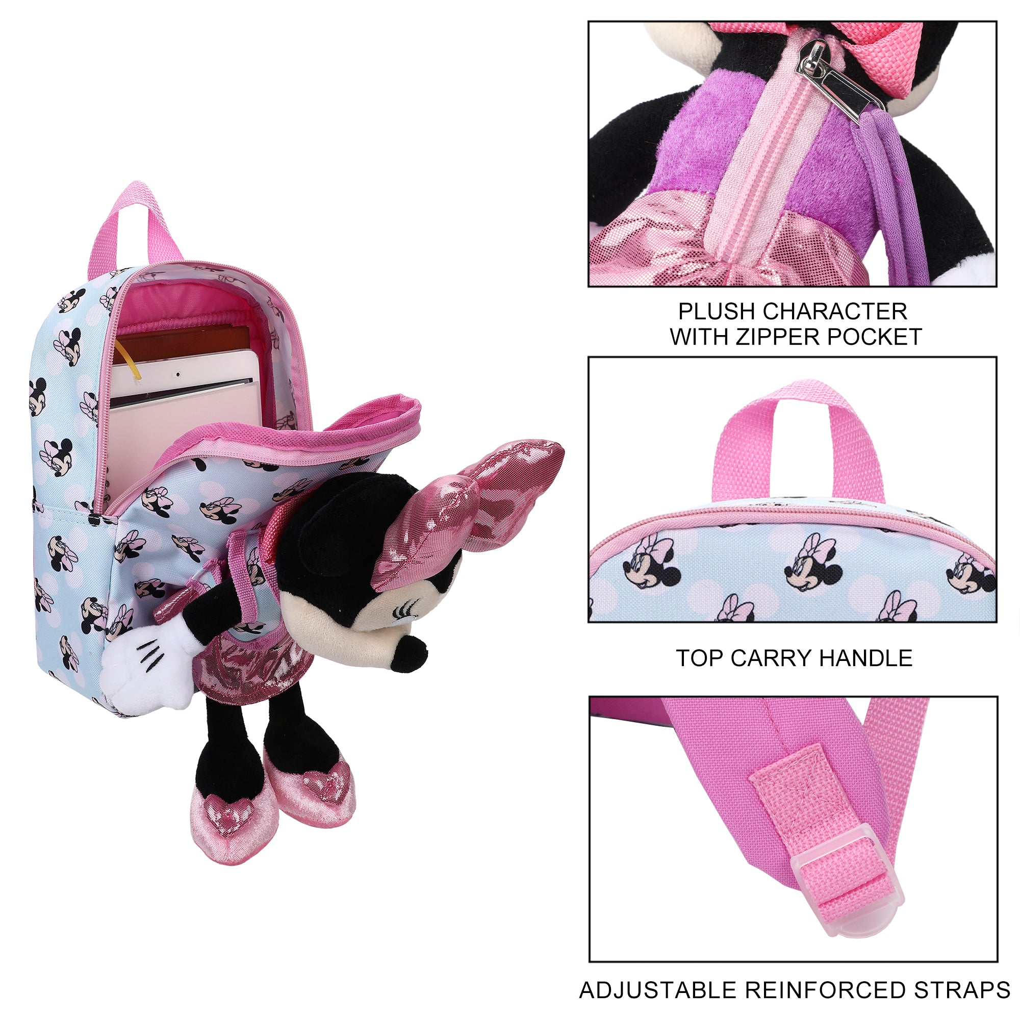 Disney Minnie Mouse Preschool Plush Mickey & 10" Backpack