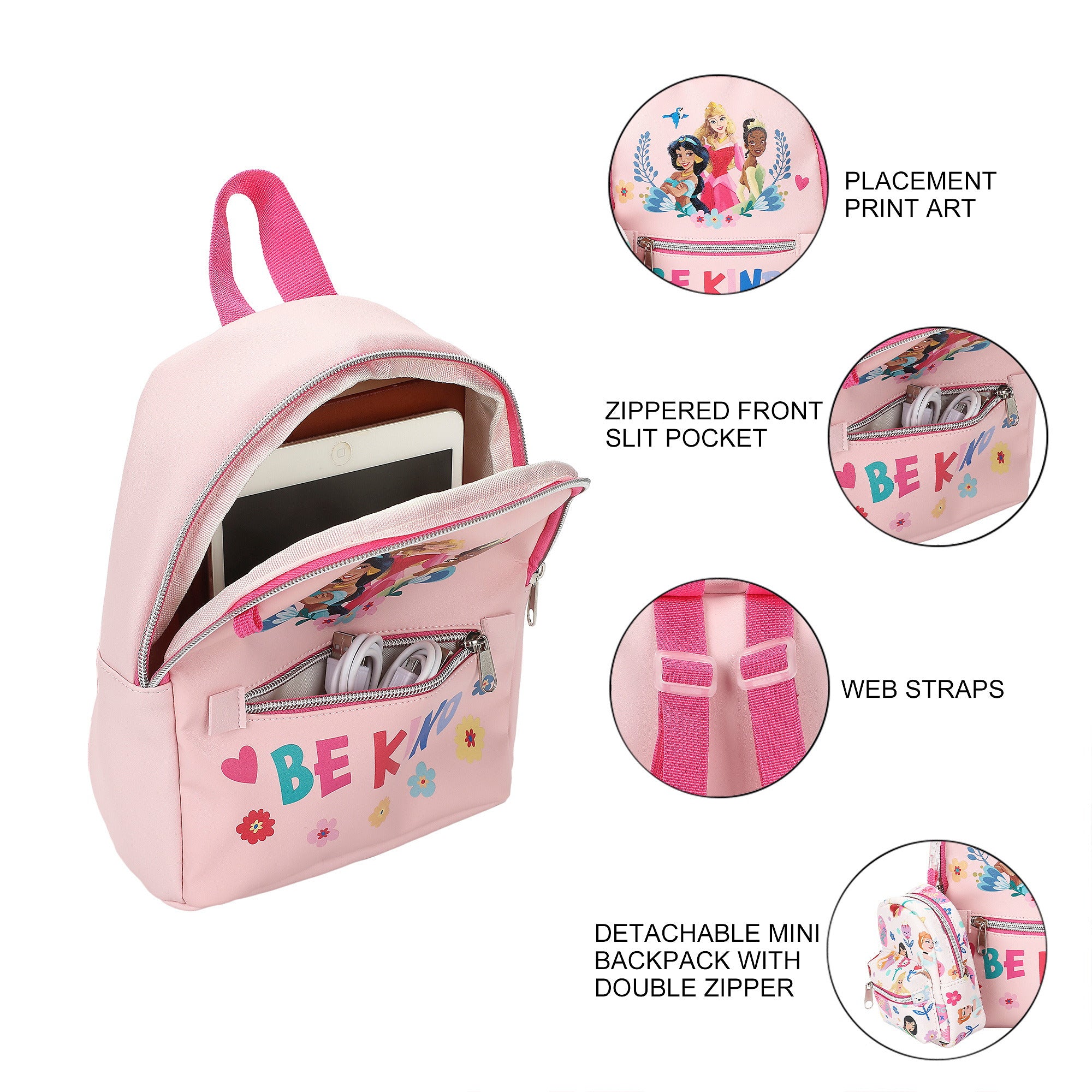 Disney Princess Mini Backpack, 9.5-Inch for Kids