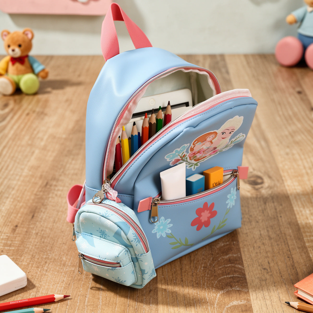 Frozen Light Blue Mini Backpack With AOP Coin Purse For Kids