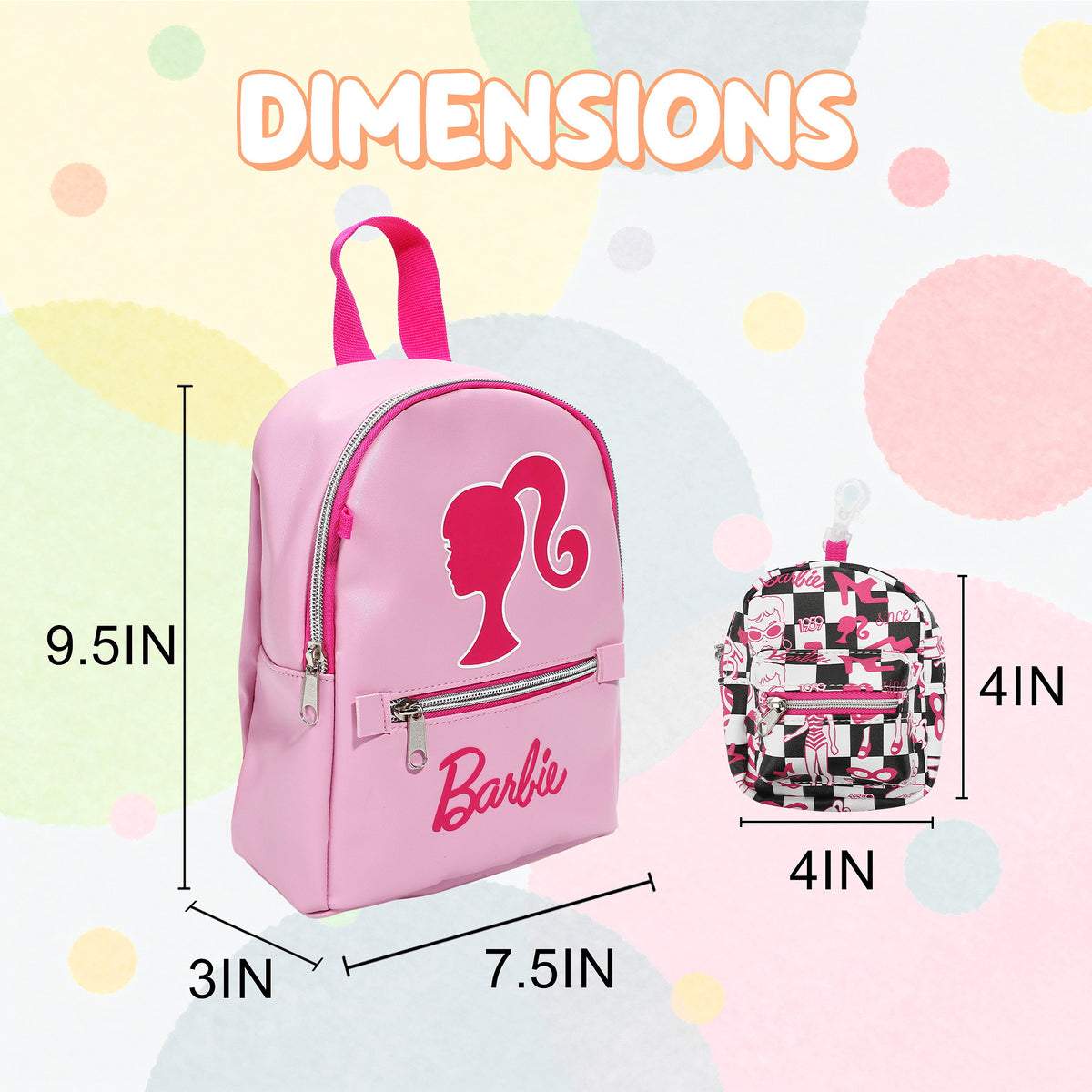 Barbie Pink Mini Backpack With Coin Purse for Kids Girls