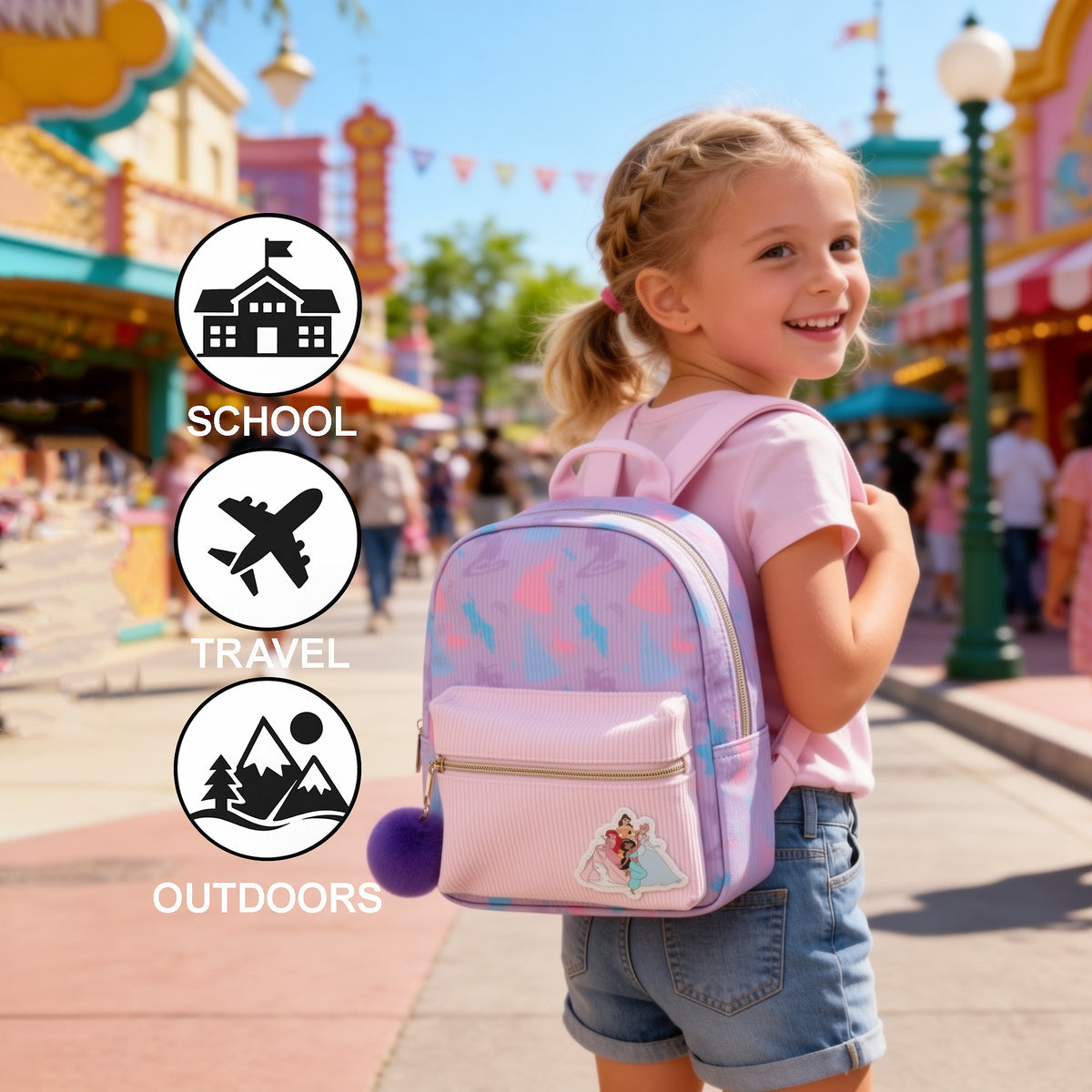 Disney Princess Corduroy Mini Backpack for Kids