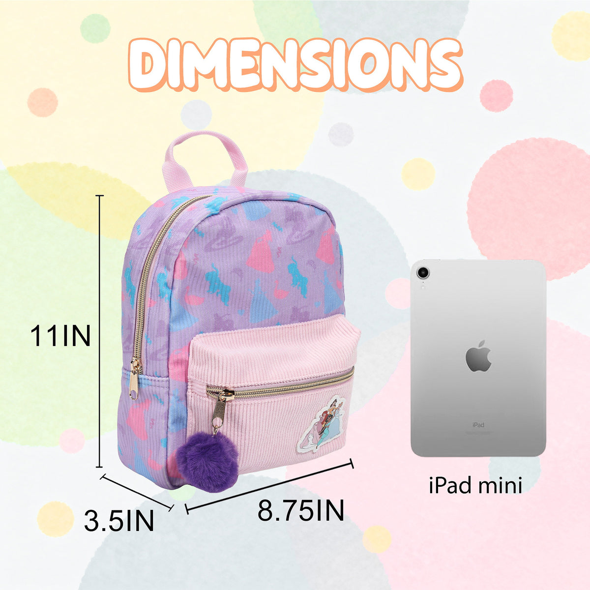 Disney Princess Corduroy Mini Backpack for Kids